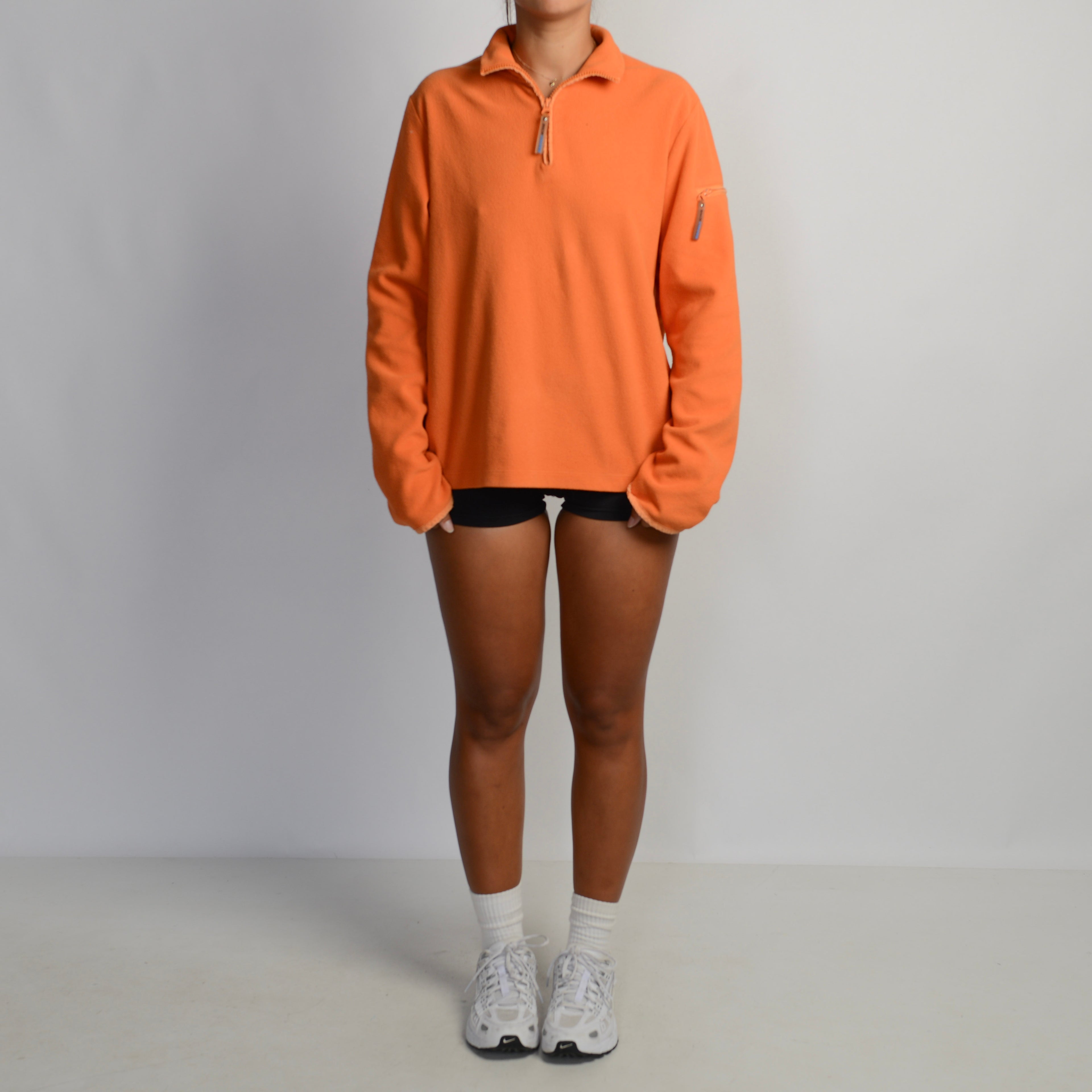 ORANGE QUARTER ZIP FLEECE