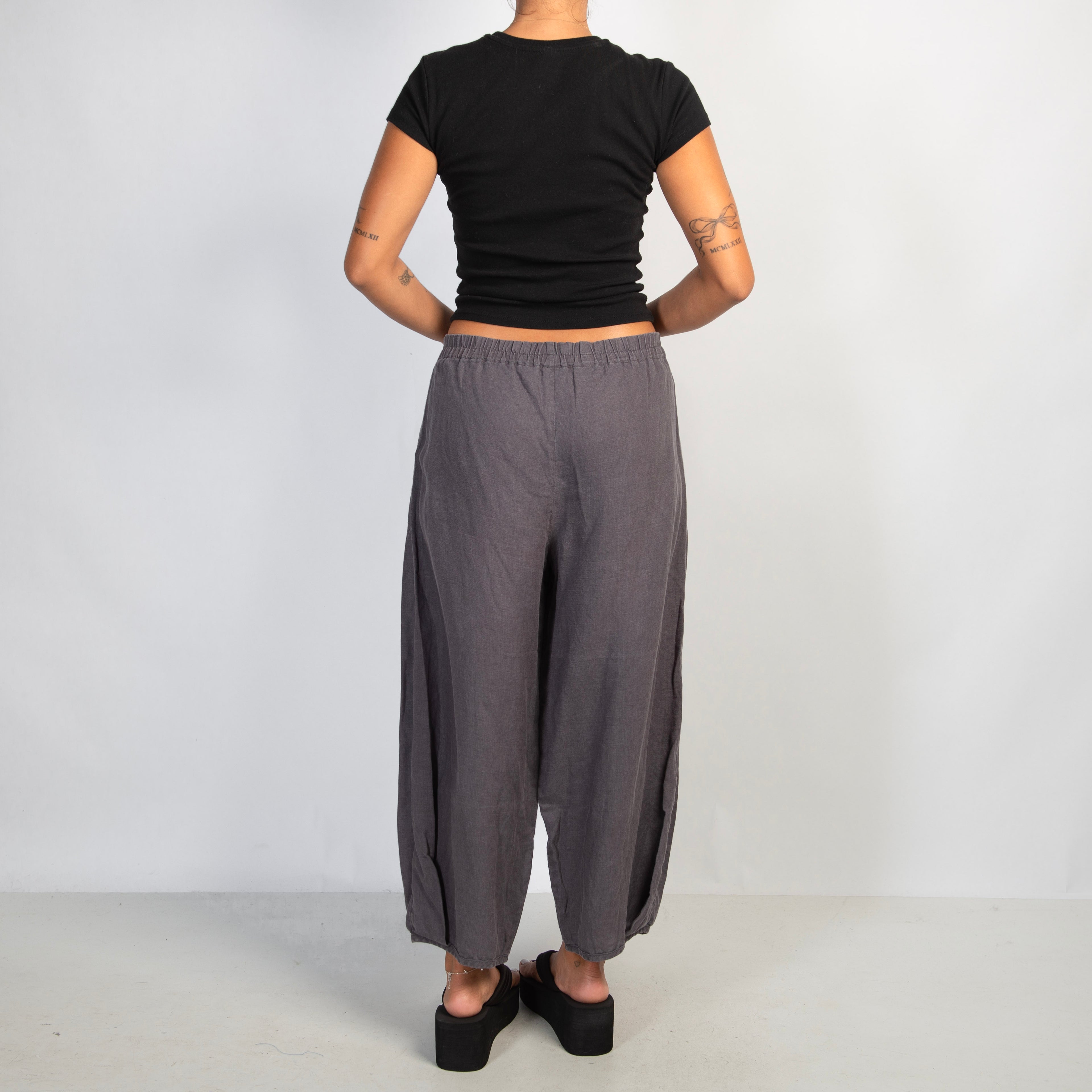 GREY BLUE LINEN PANTS