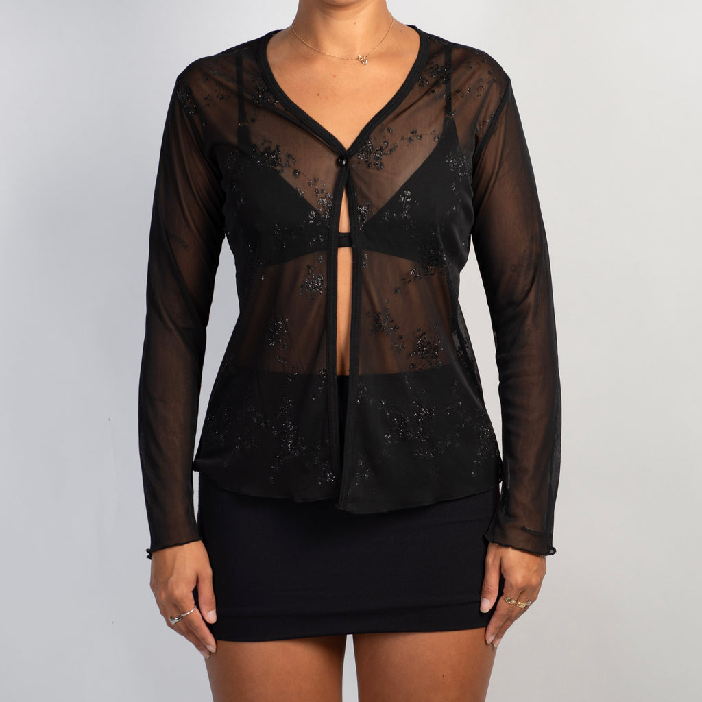 SHEER MESH CARDIGAN