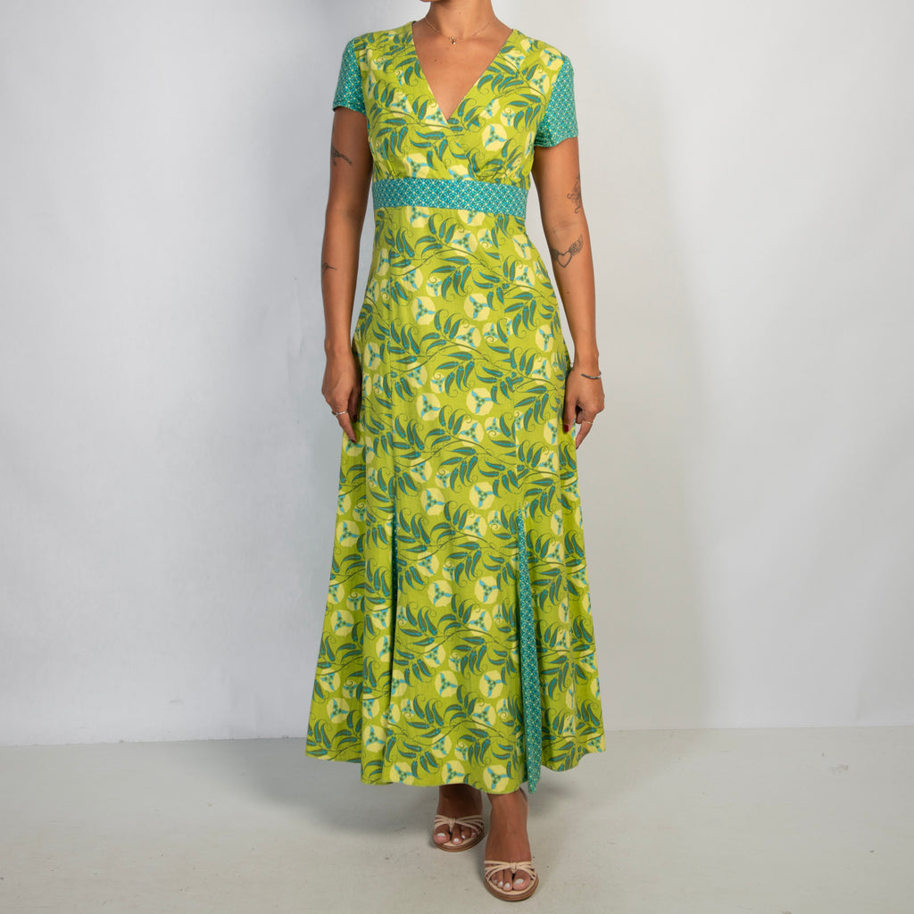 LIME PATTERN MAXI DRESS
