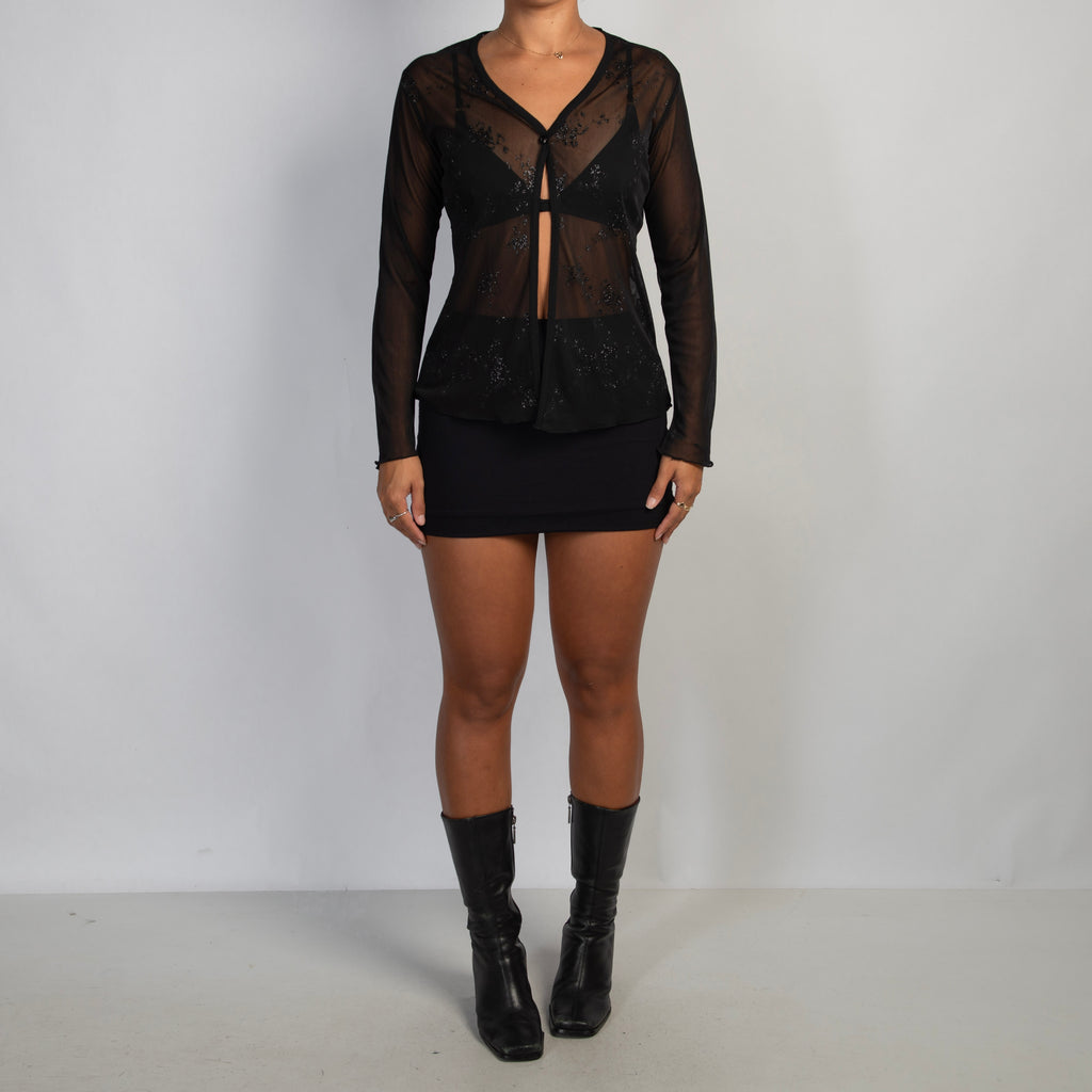SHEER MESH CARDIGAN