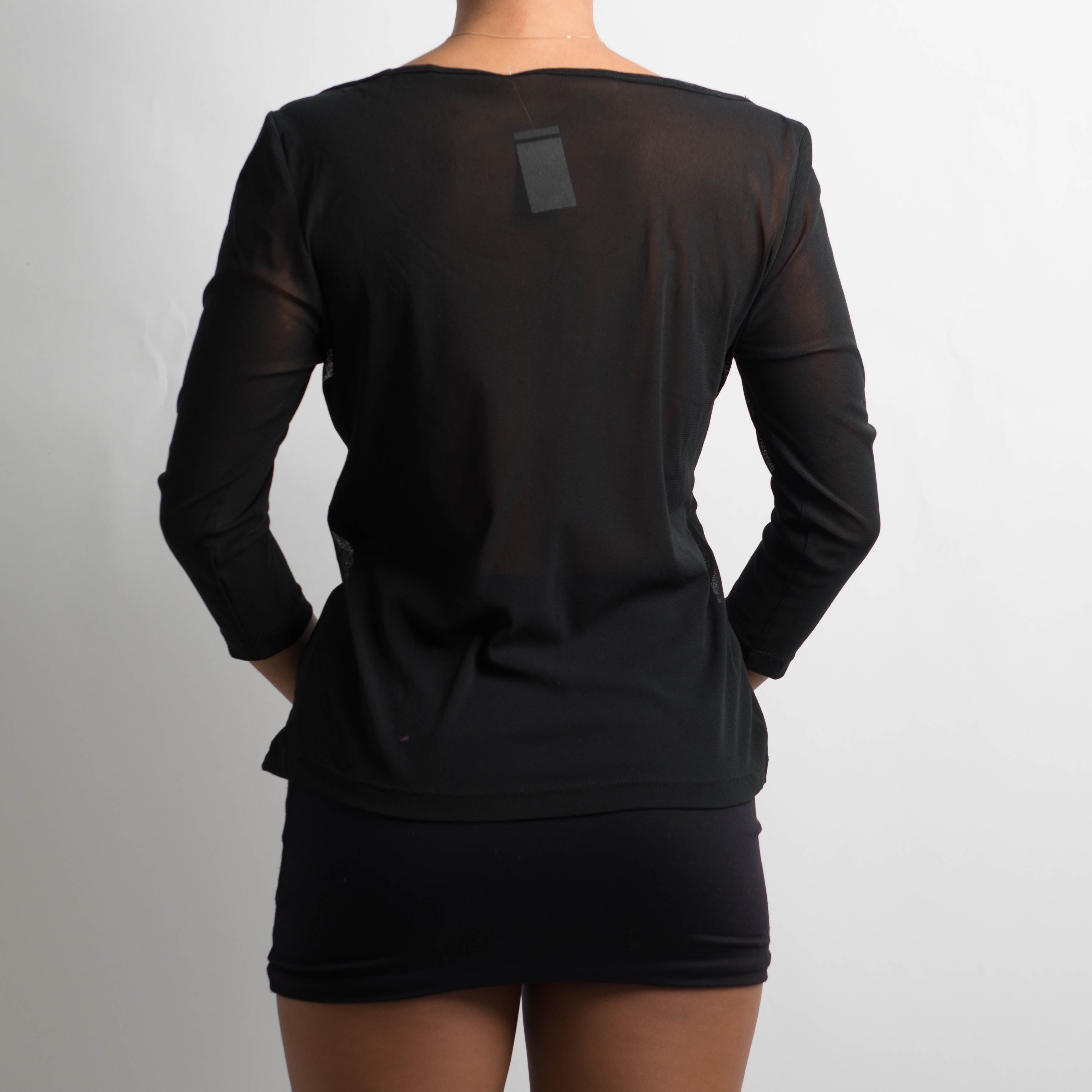 SHEER MESH LONG SLEEVE TOP