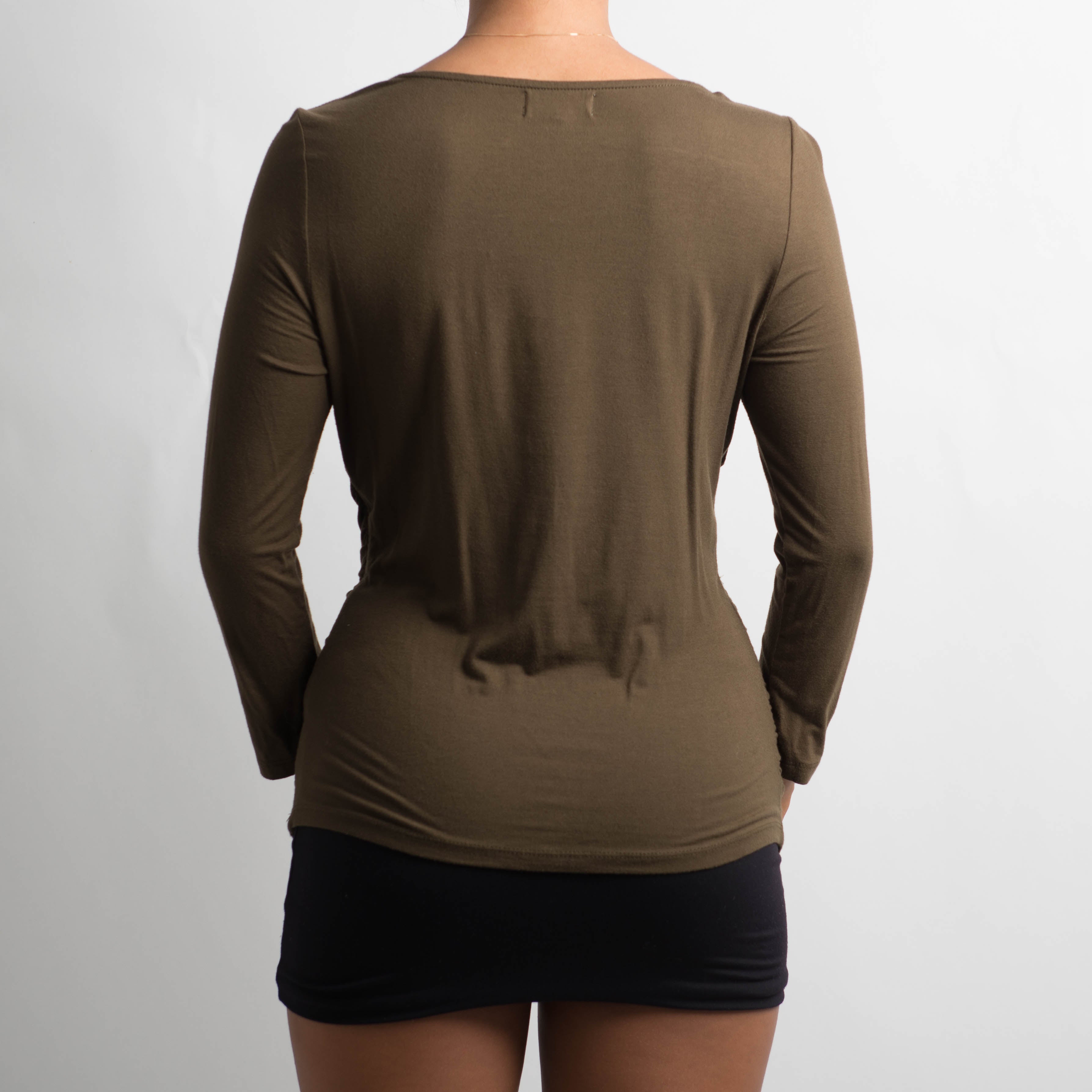 DEEP KHAKI LONG SLEEVE TOP