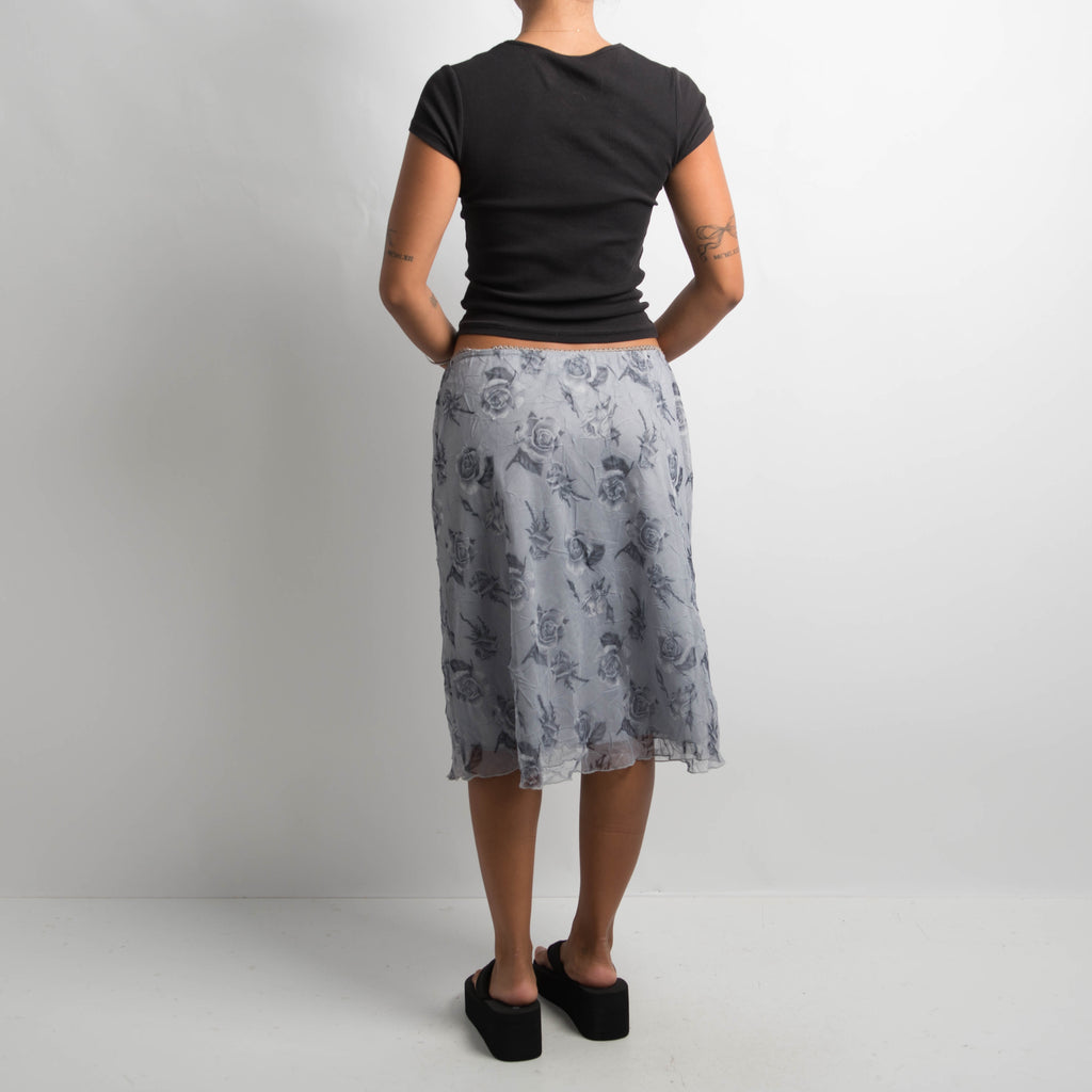 90S GREY MIDI SKIRT