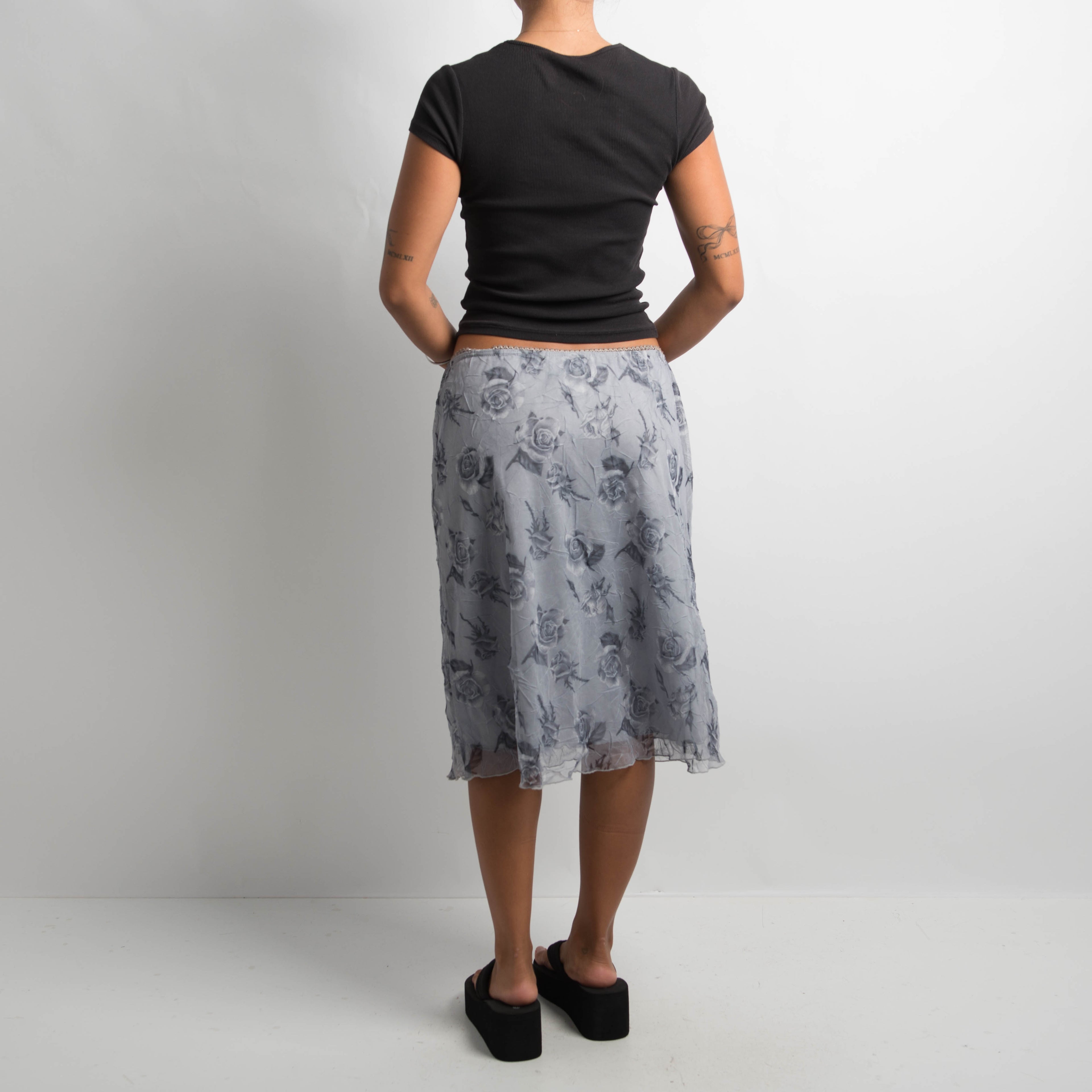 90S GREY MIDI SKIRT