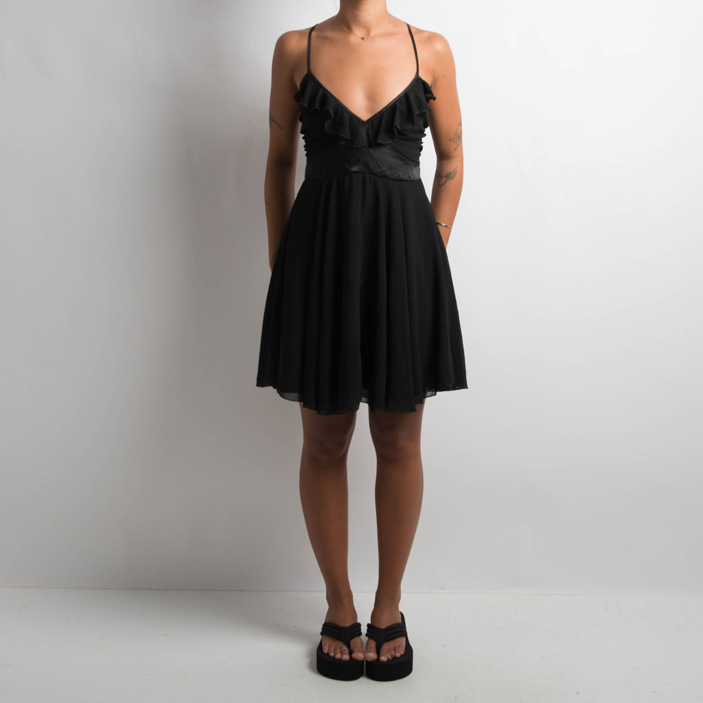 BLACK RUFFLE DRESS