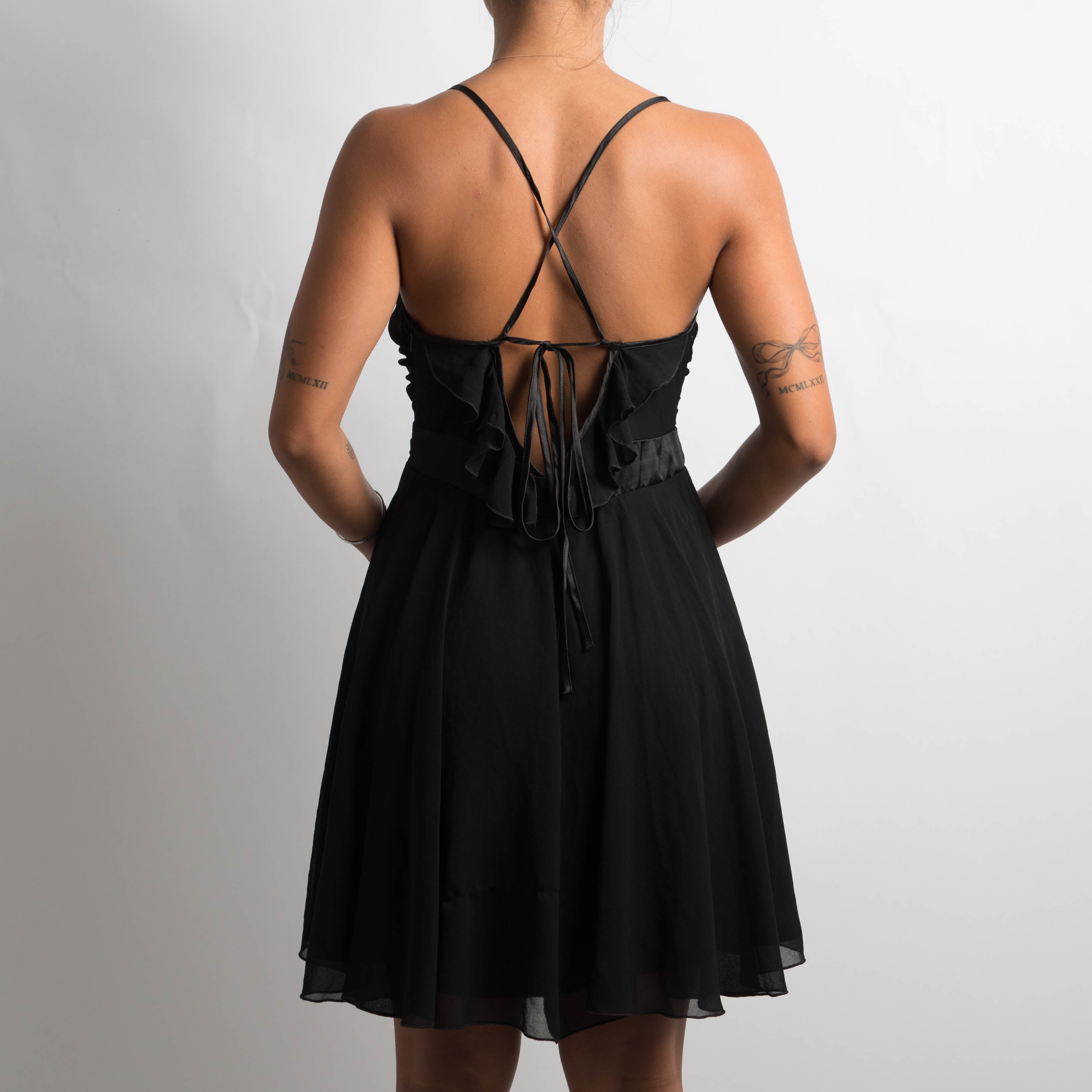 BLACK RUFFLE DRESS