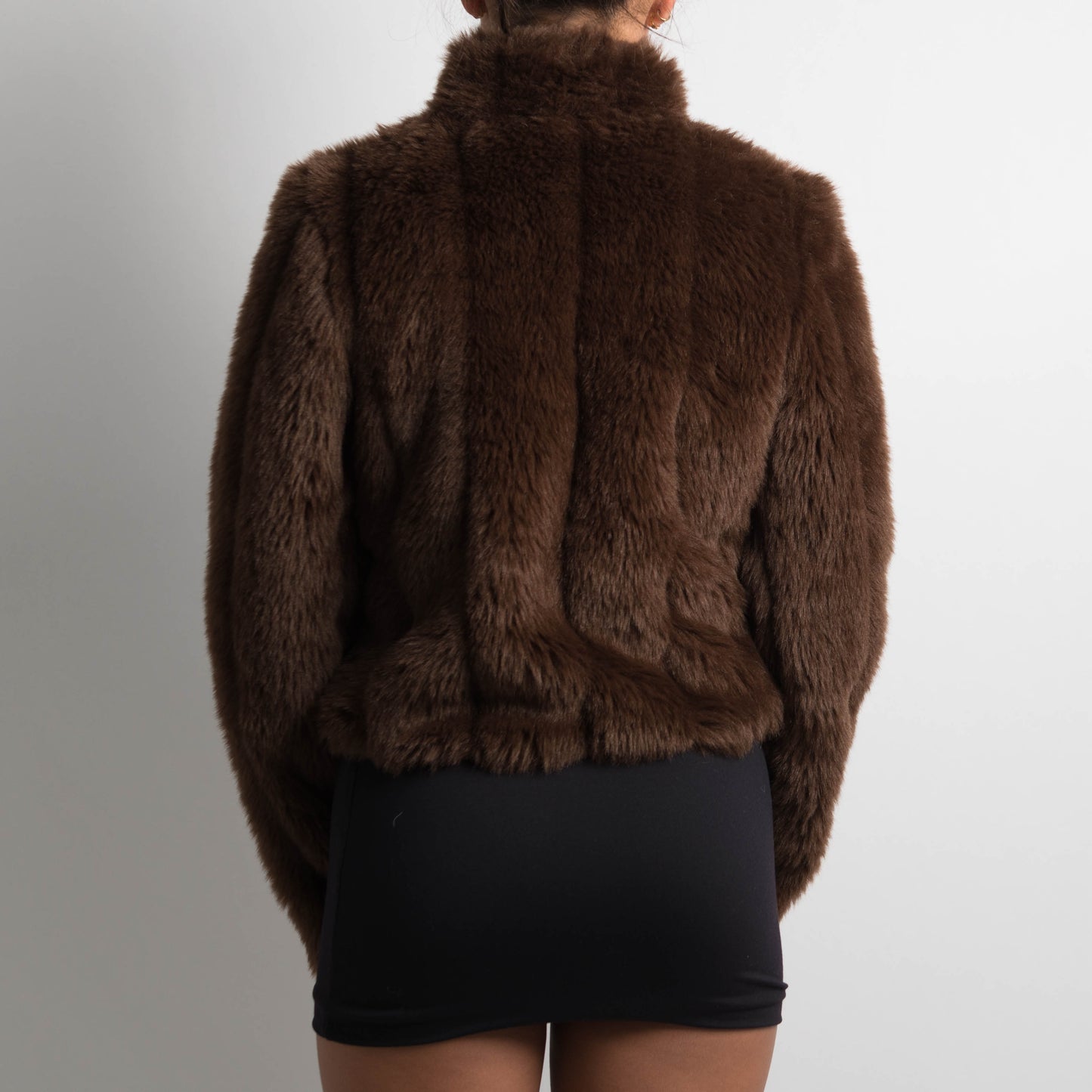 BROWN FAUX FUR JACKET