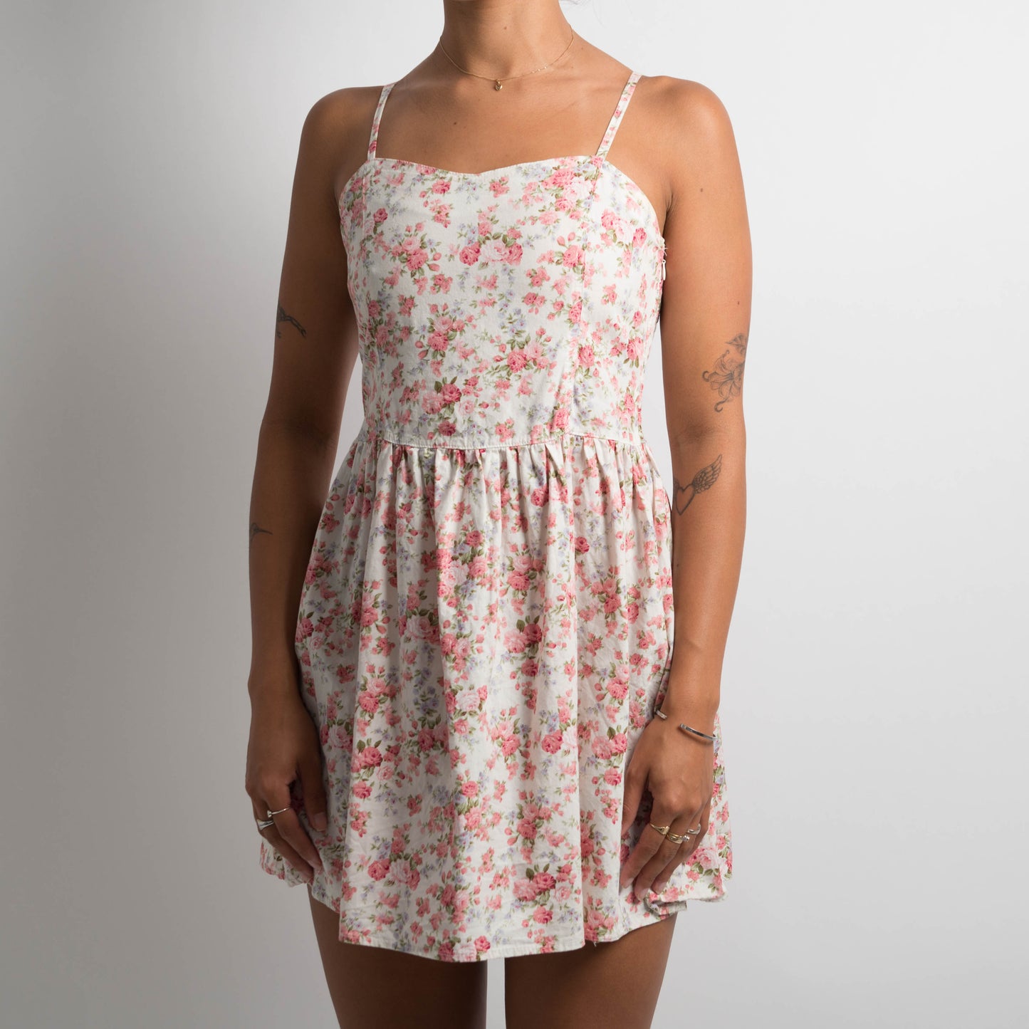 PINK FLORAL MINI DRESS