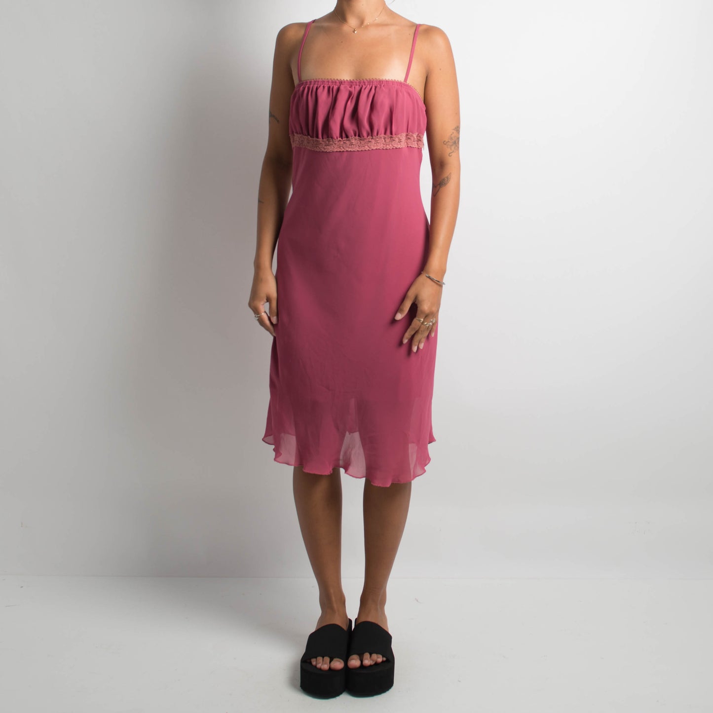 PINK SLIP MIDI DRESS