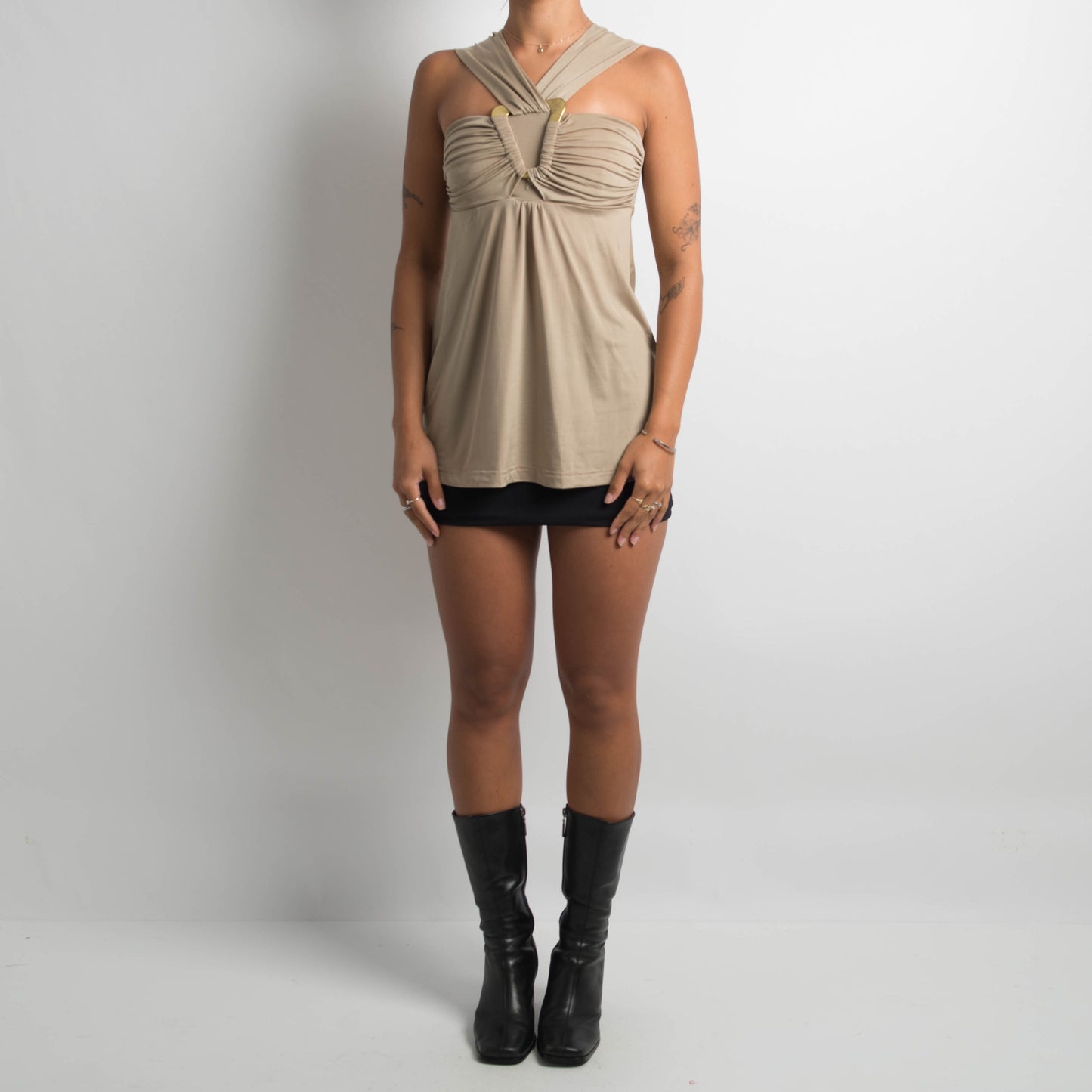 BEIGE SLINKY TOP