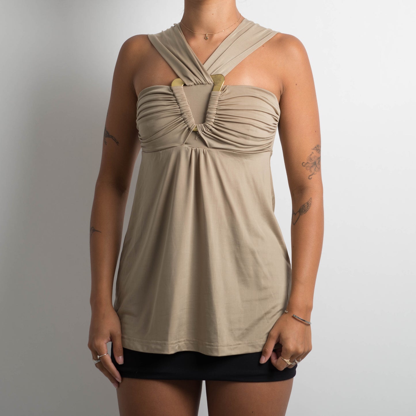 BEIGE SLINKY TOP