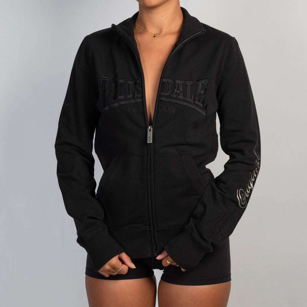 BLACK COTTON ZIP JACKET