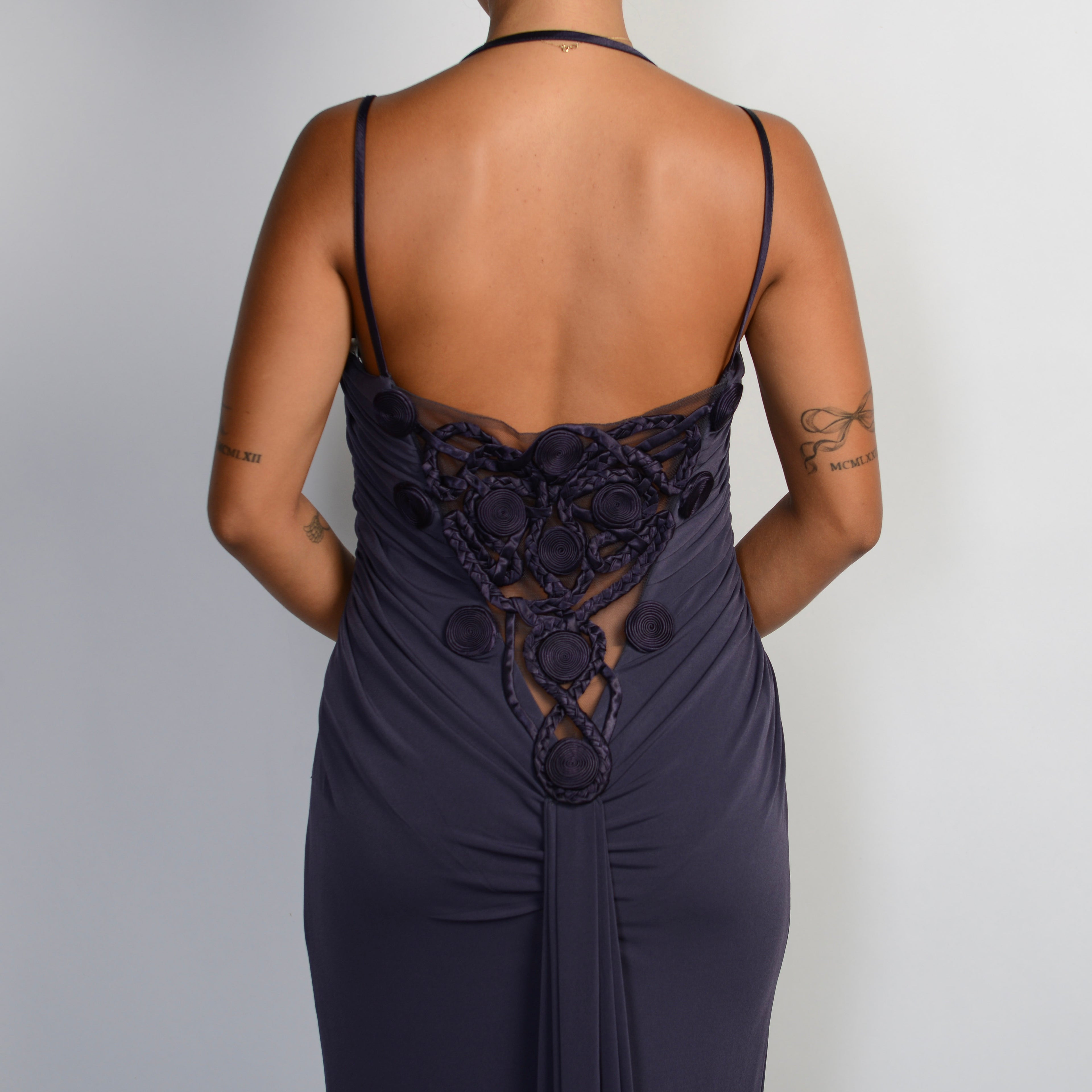 DEEP PURPLE STRAPPY GOWN