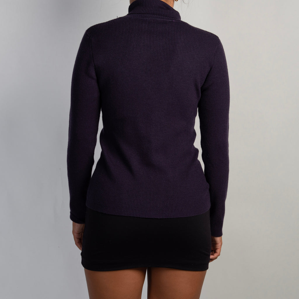 DEEP INDIGO TURTLENECK TOP