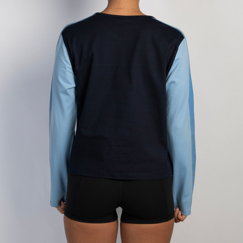 BLUE COTTON PANEL TOP
