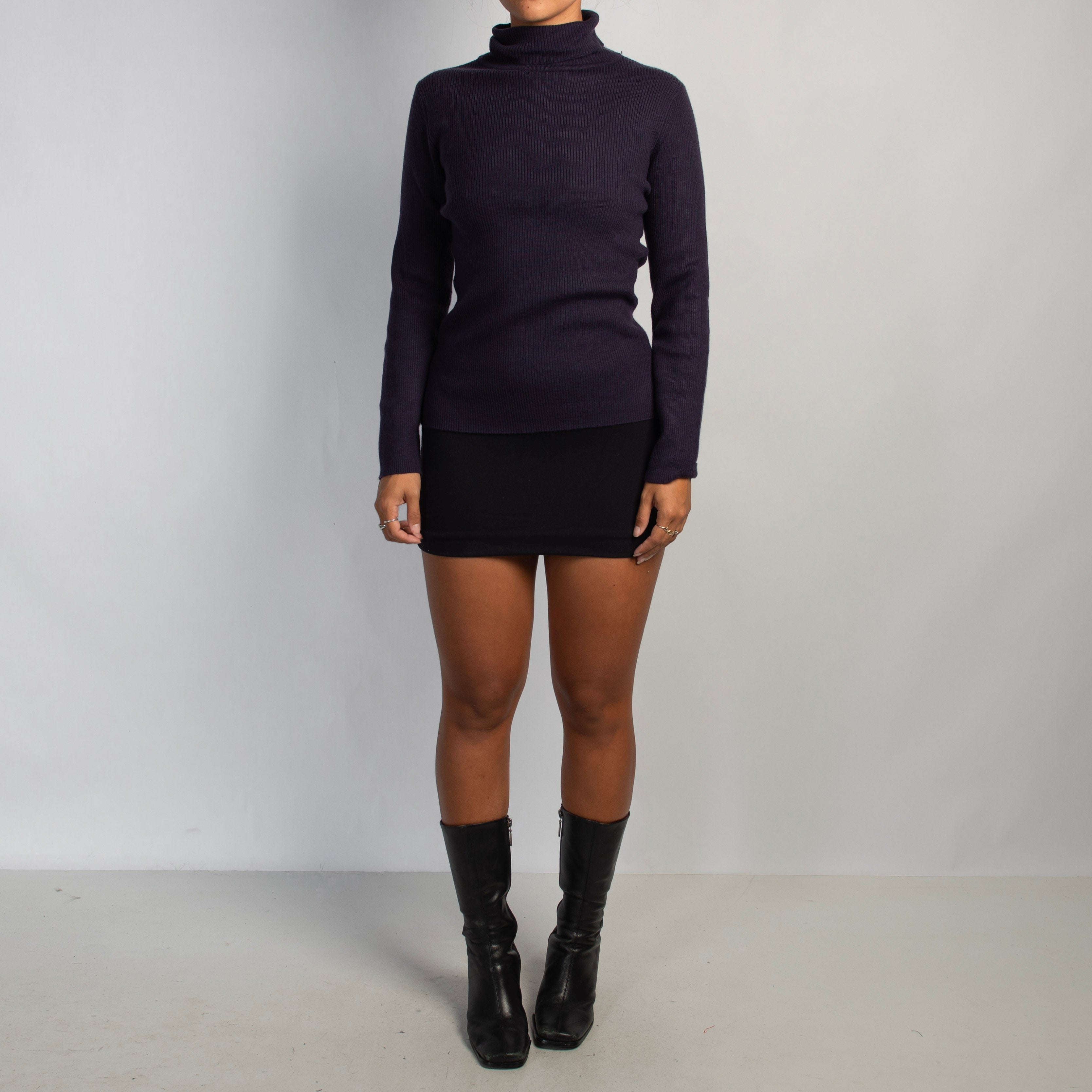 DEEP INDIGO TURTLENECK TOP