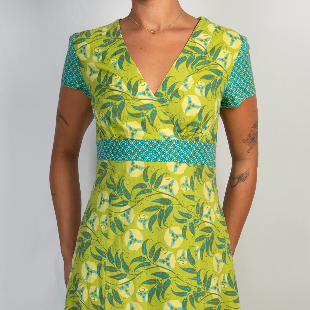 LIME PATTERN MAXI DRESS