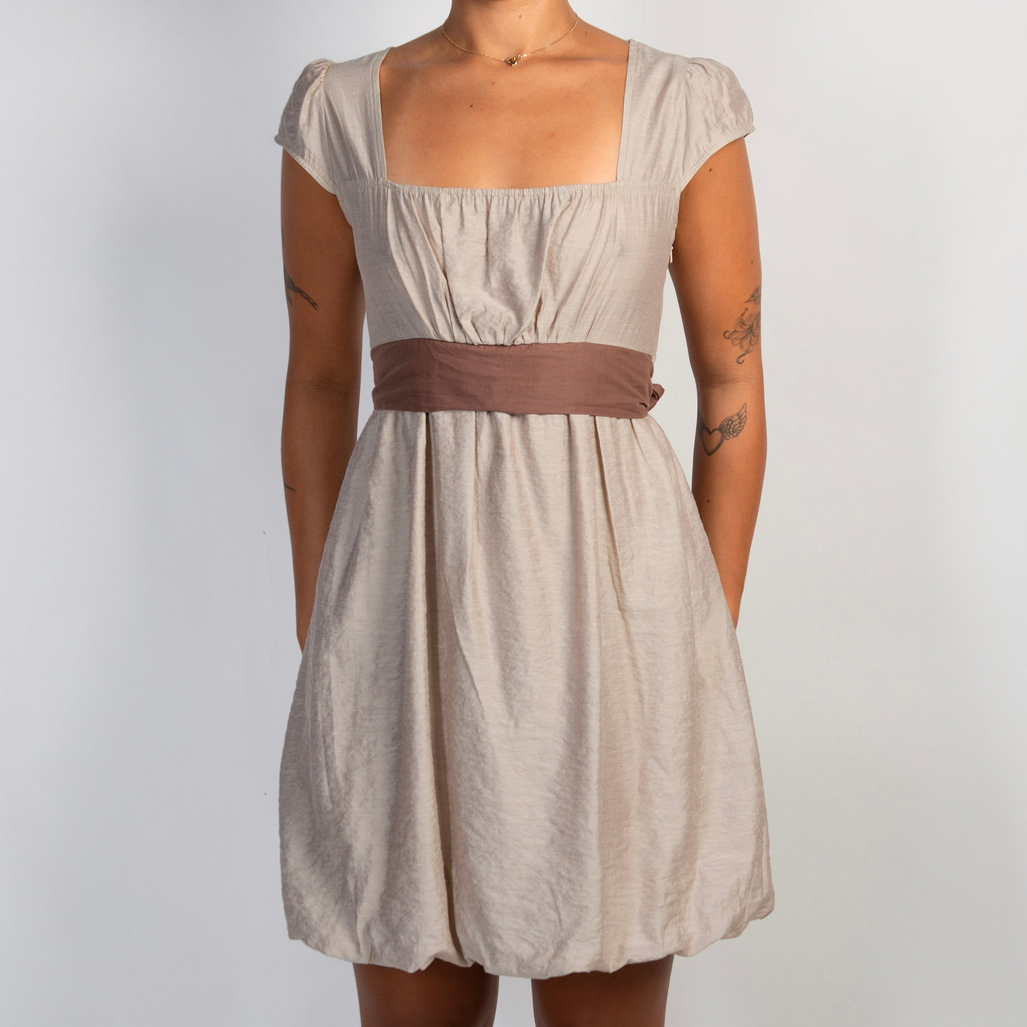 BEIGE MILKMAID DRESS – BEAN BY JESS
