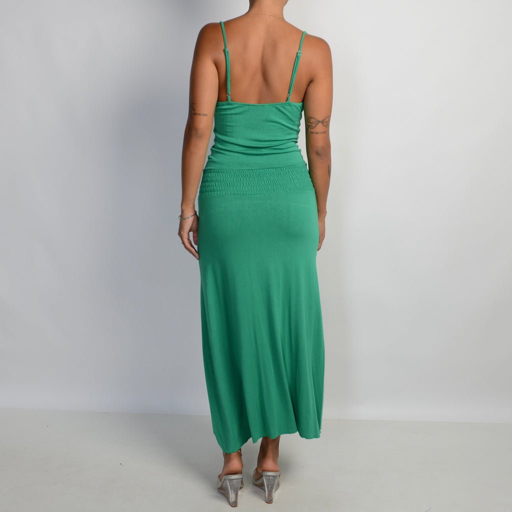 GREEN STRETCH MAXI DRESS