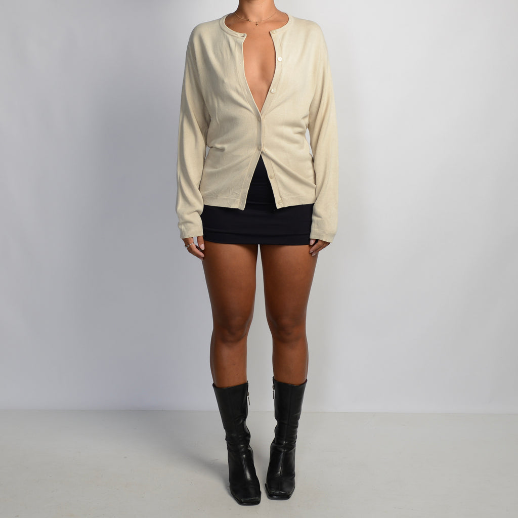 BEIGE KNIT CARDIGAN