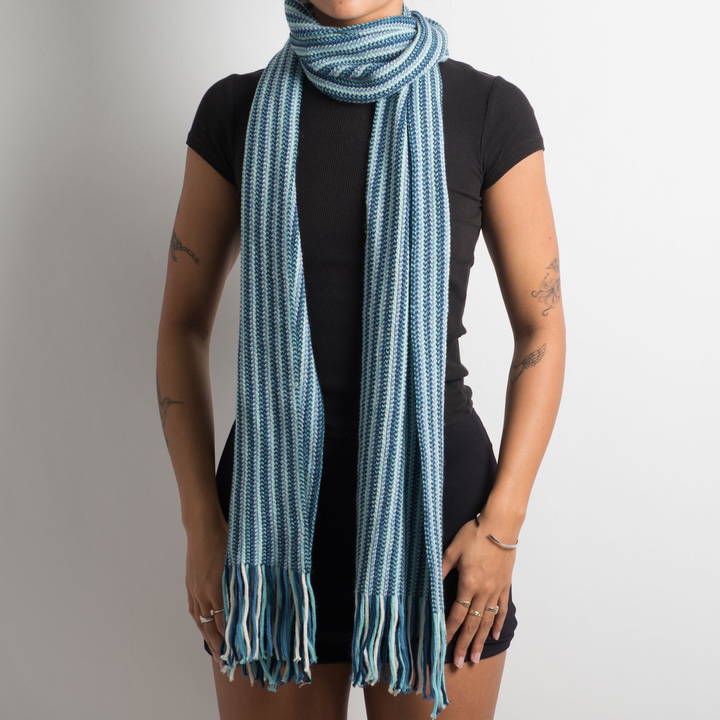 STRIPED BLUE SCARF