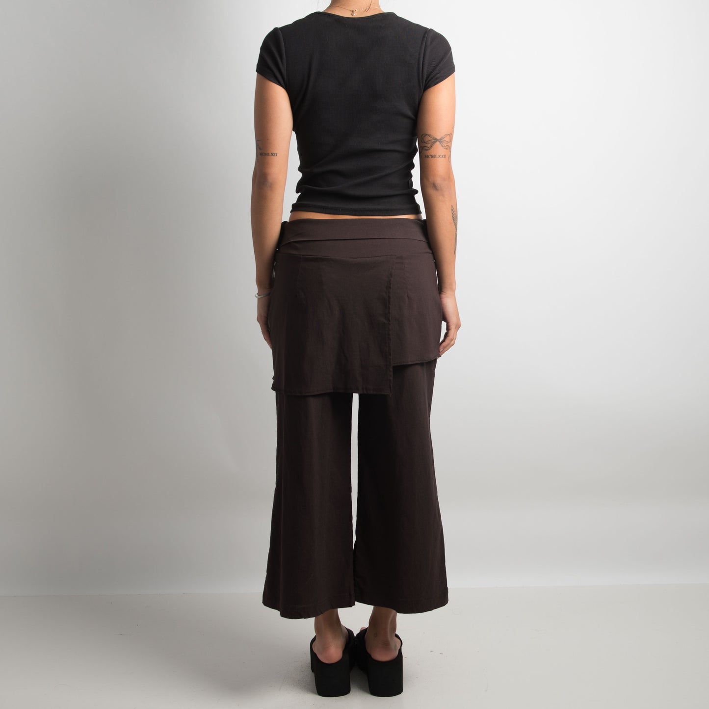 PANTALON JUPE ÉVASÉE MARRON