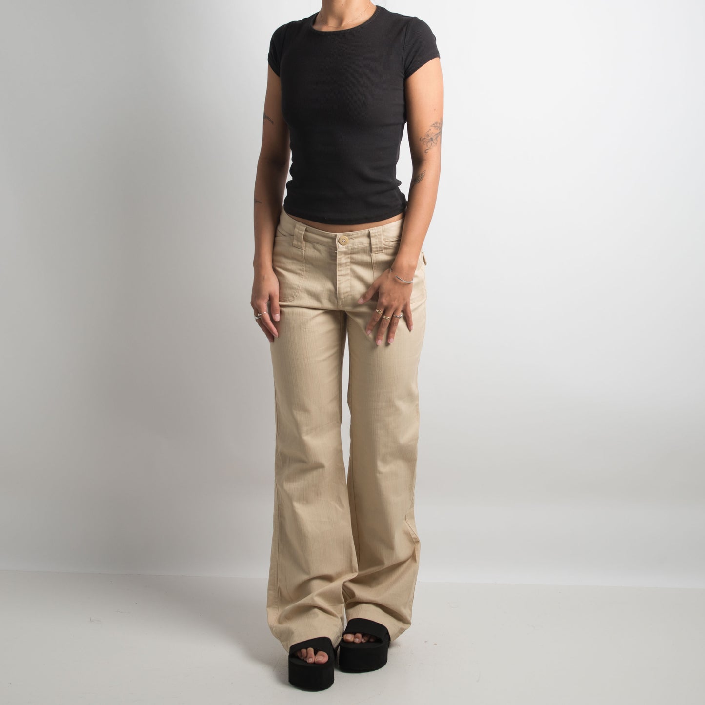 PANTALON BOOTCUT BRUN