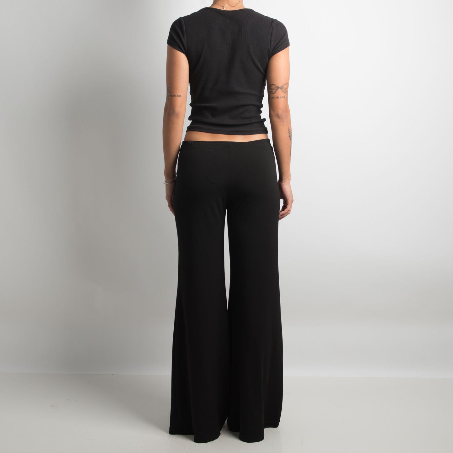 SLINKY BLACK FLARED PANTS