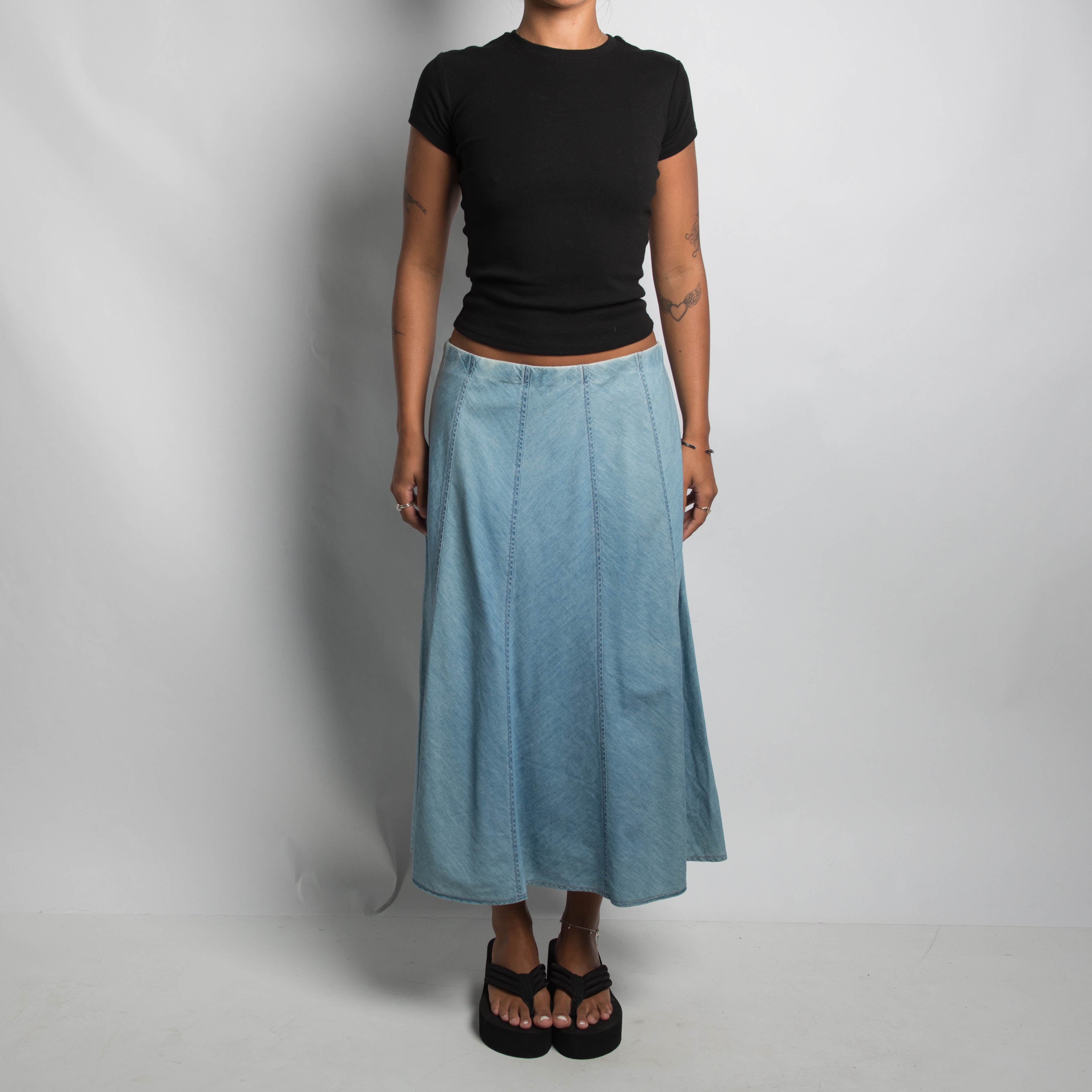 SOFT DENIM LONGLINE SKIRT