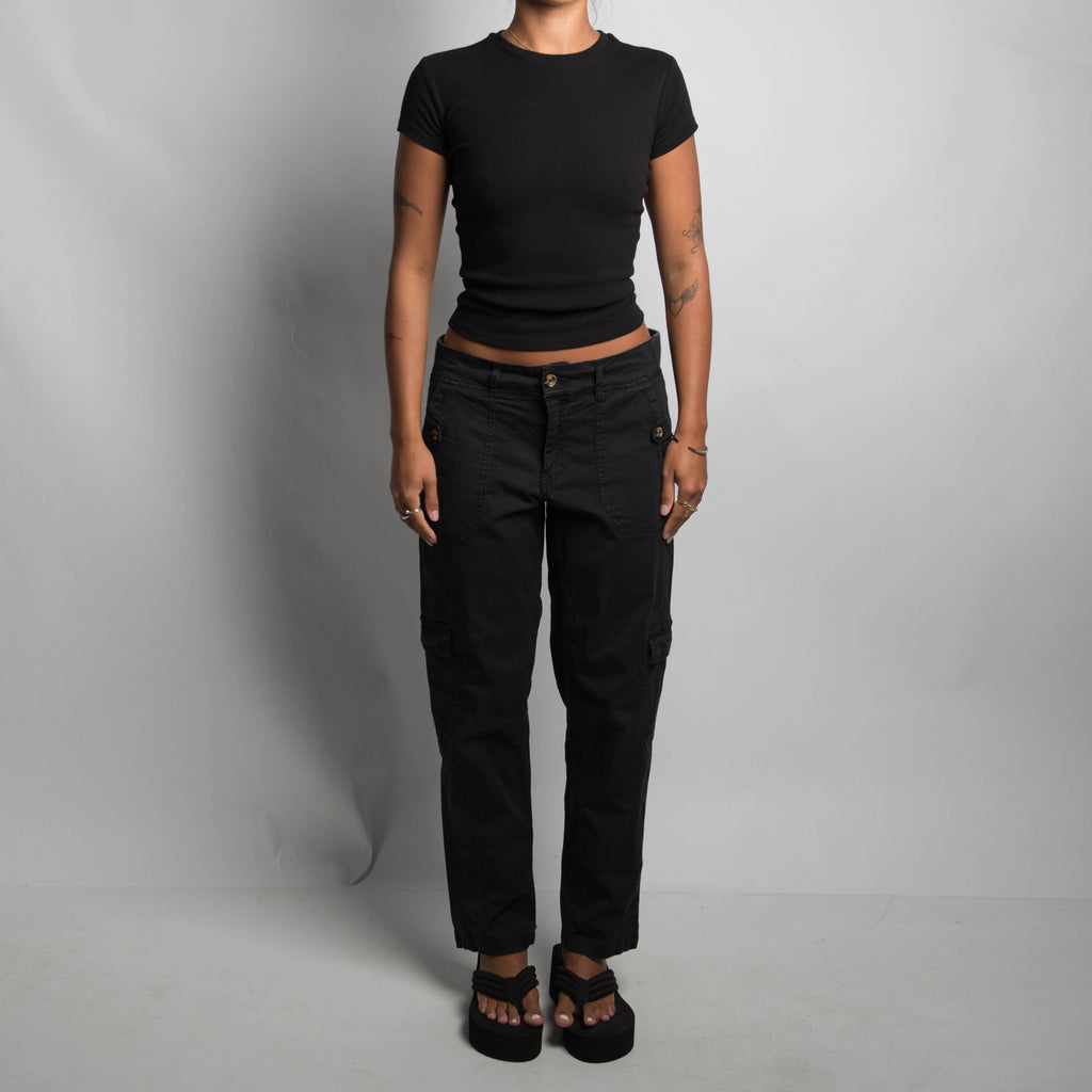 BLACK CARGO PANTS