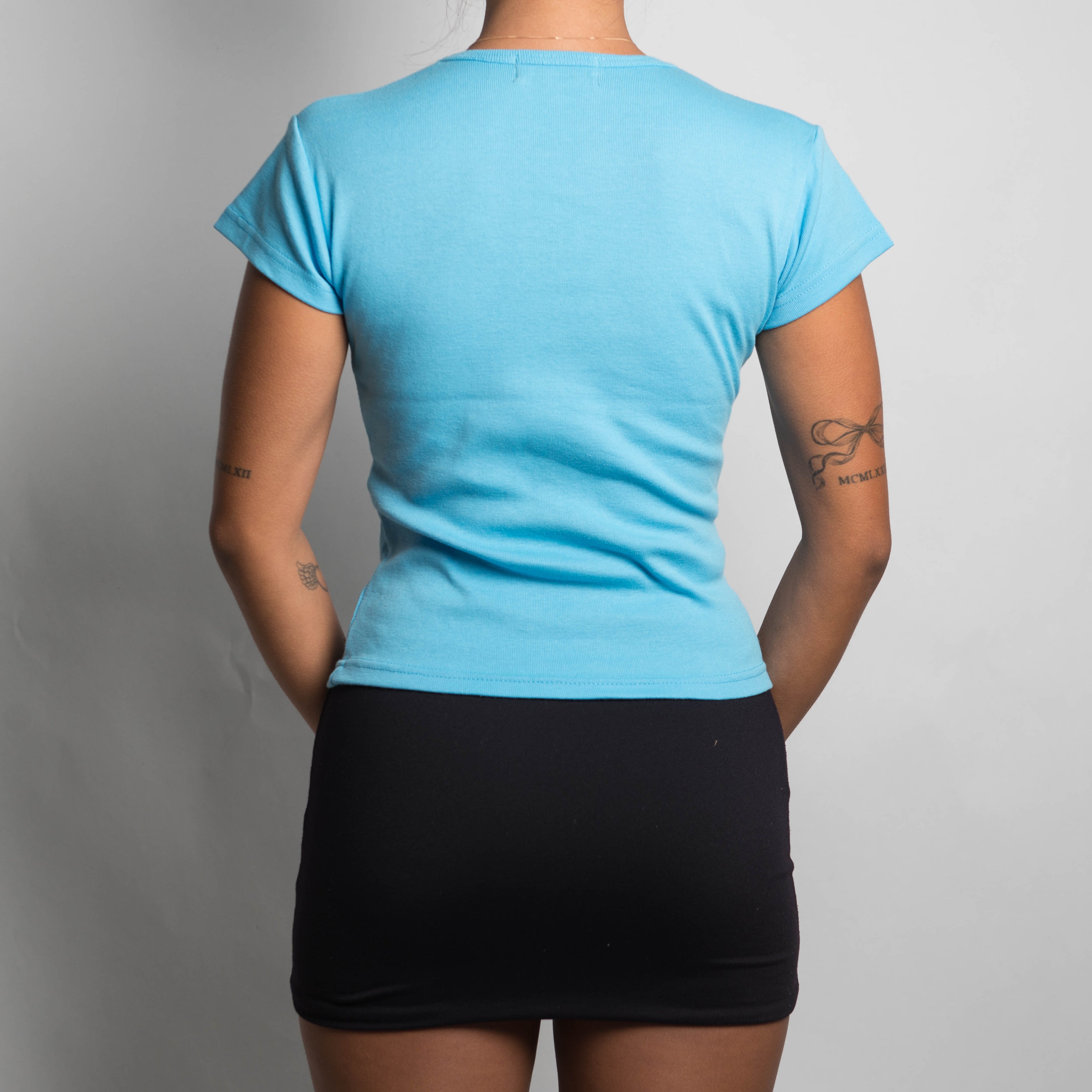 BLUE COTTON POCKET TEE