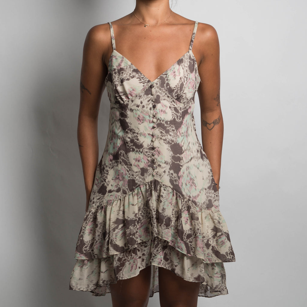 PATTERN TIERED DRESS