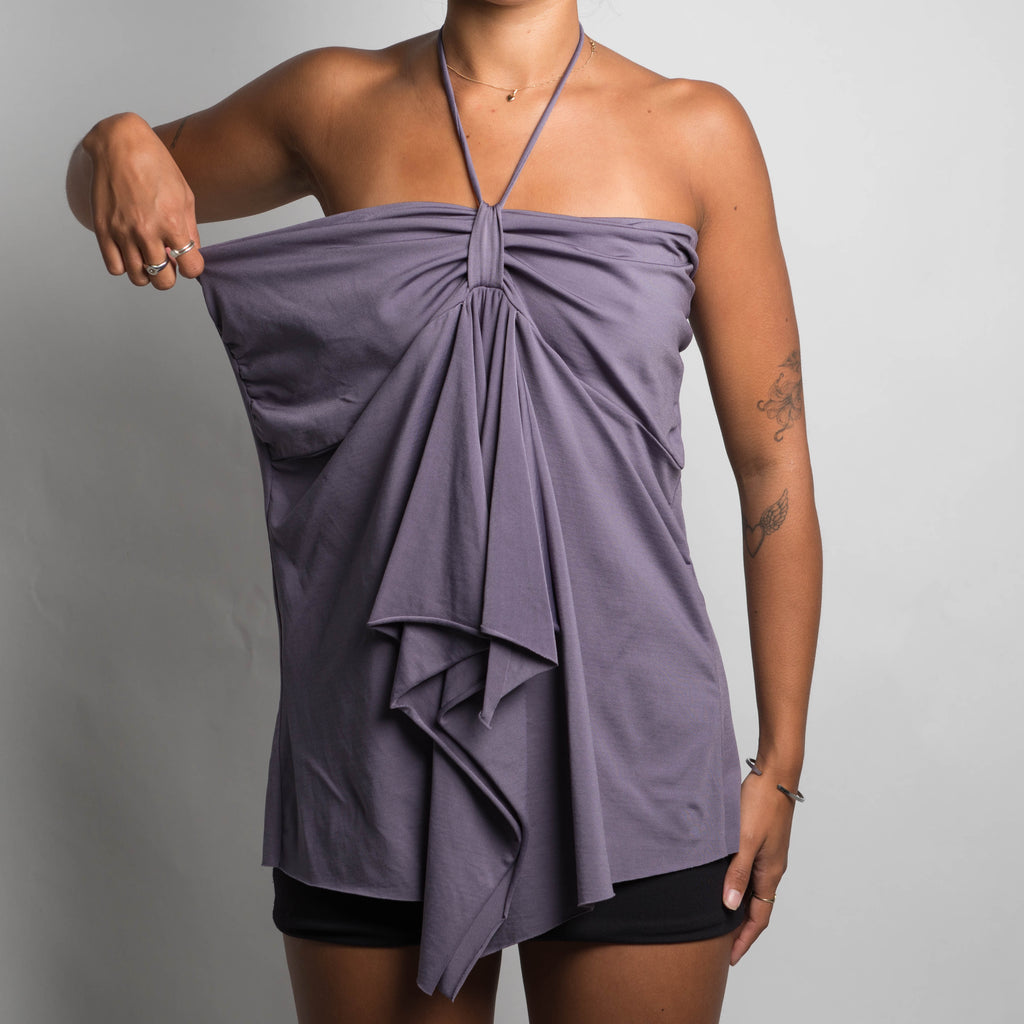 PURPLE HALTER TOP