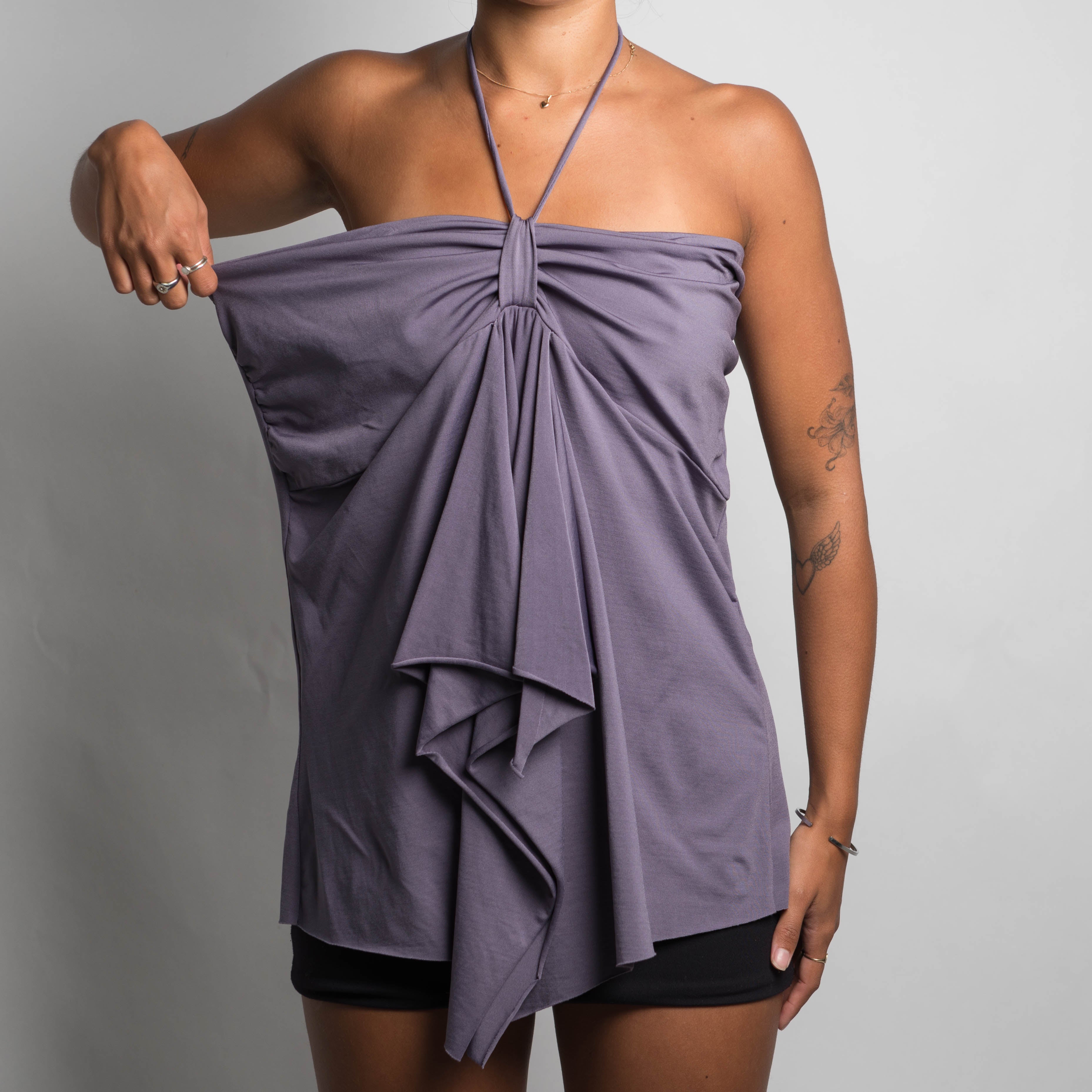 PURPLE HALTER TOP