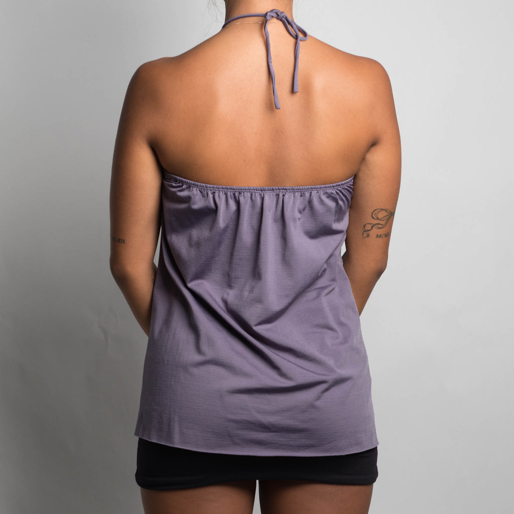PURPLE HALTER TOP