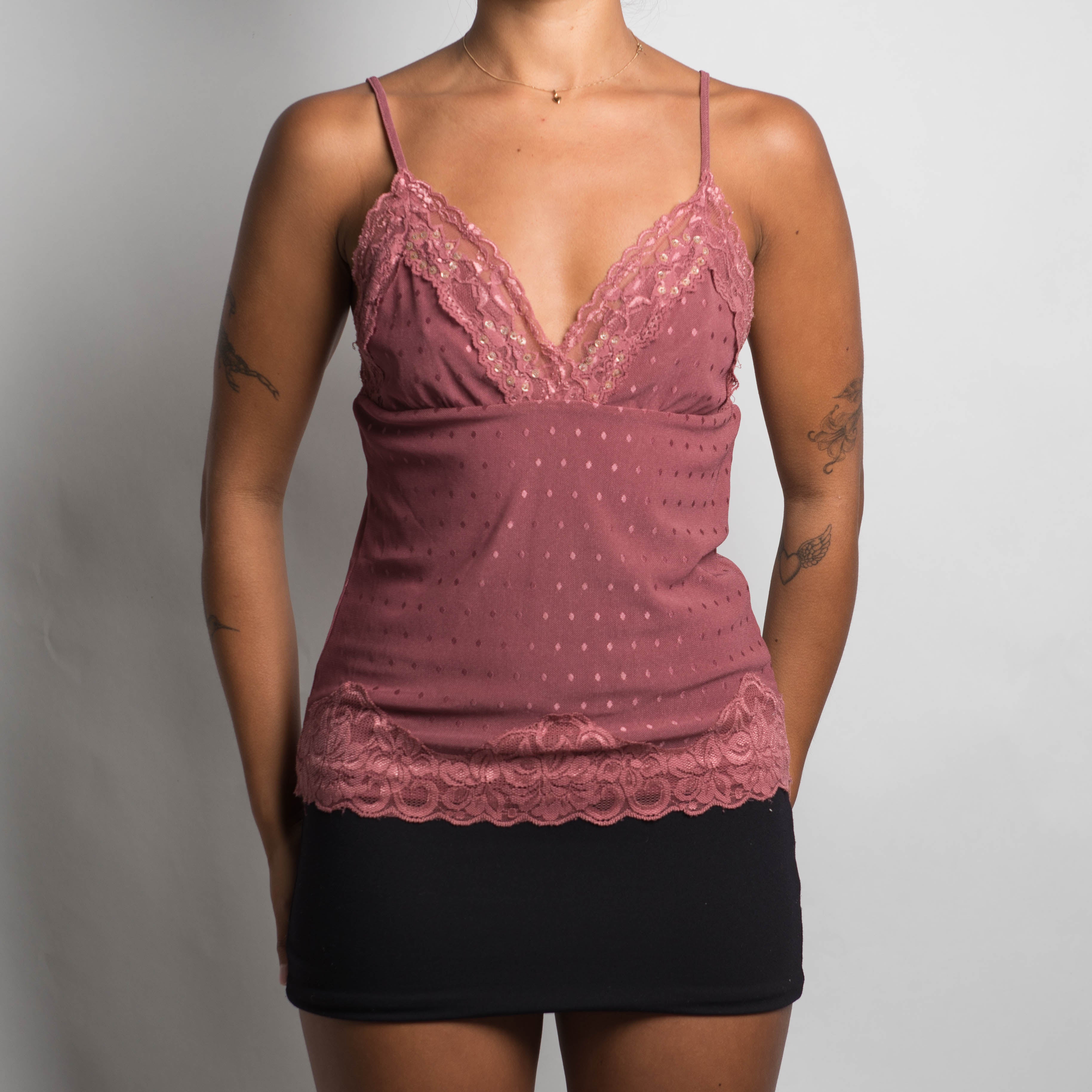 MAUVE MESH CAMISOLE