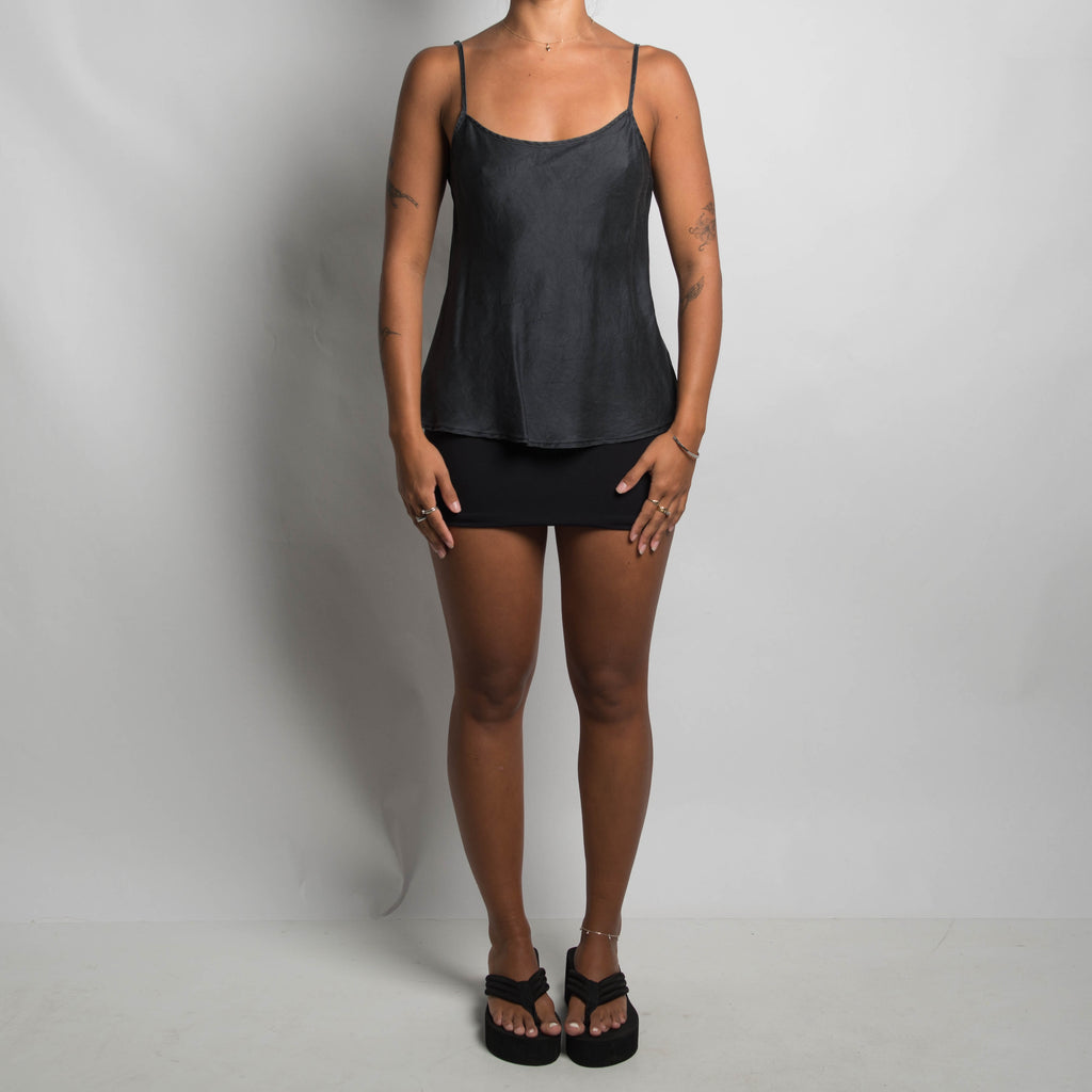 CHARCOAL SILK CAMISOLE