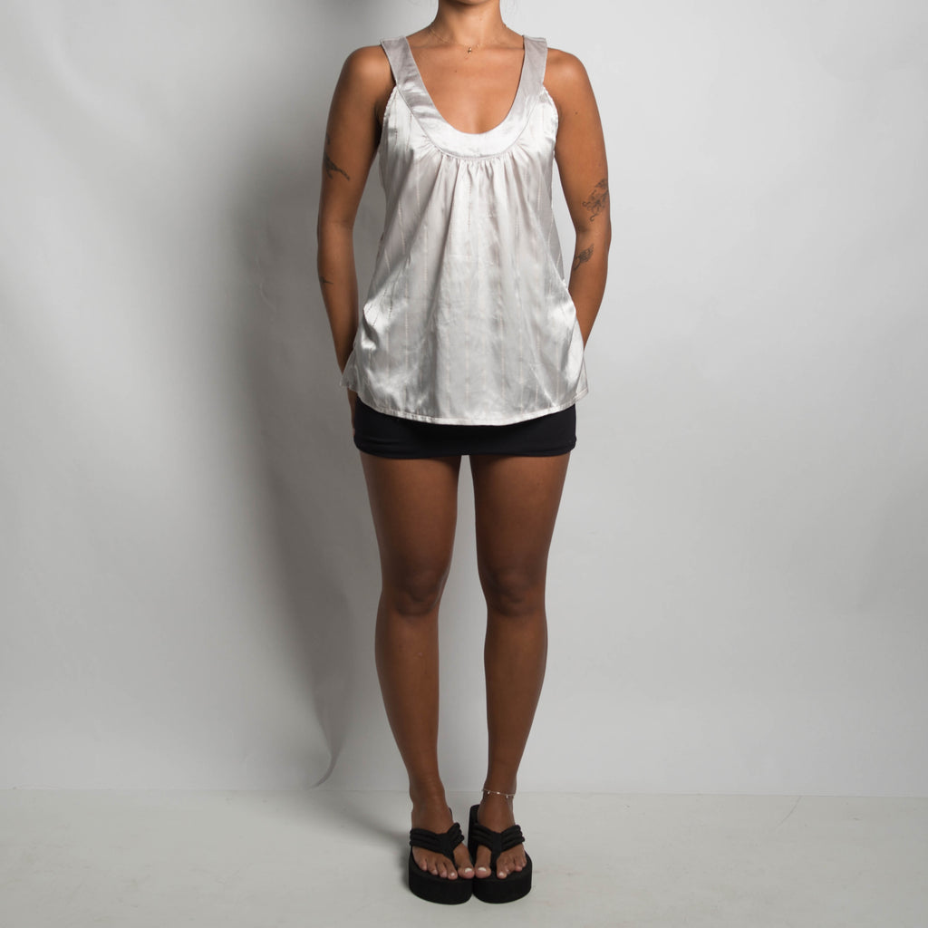 SILVER SCOOP NECK TANK