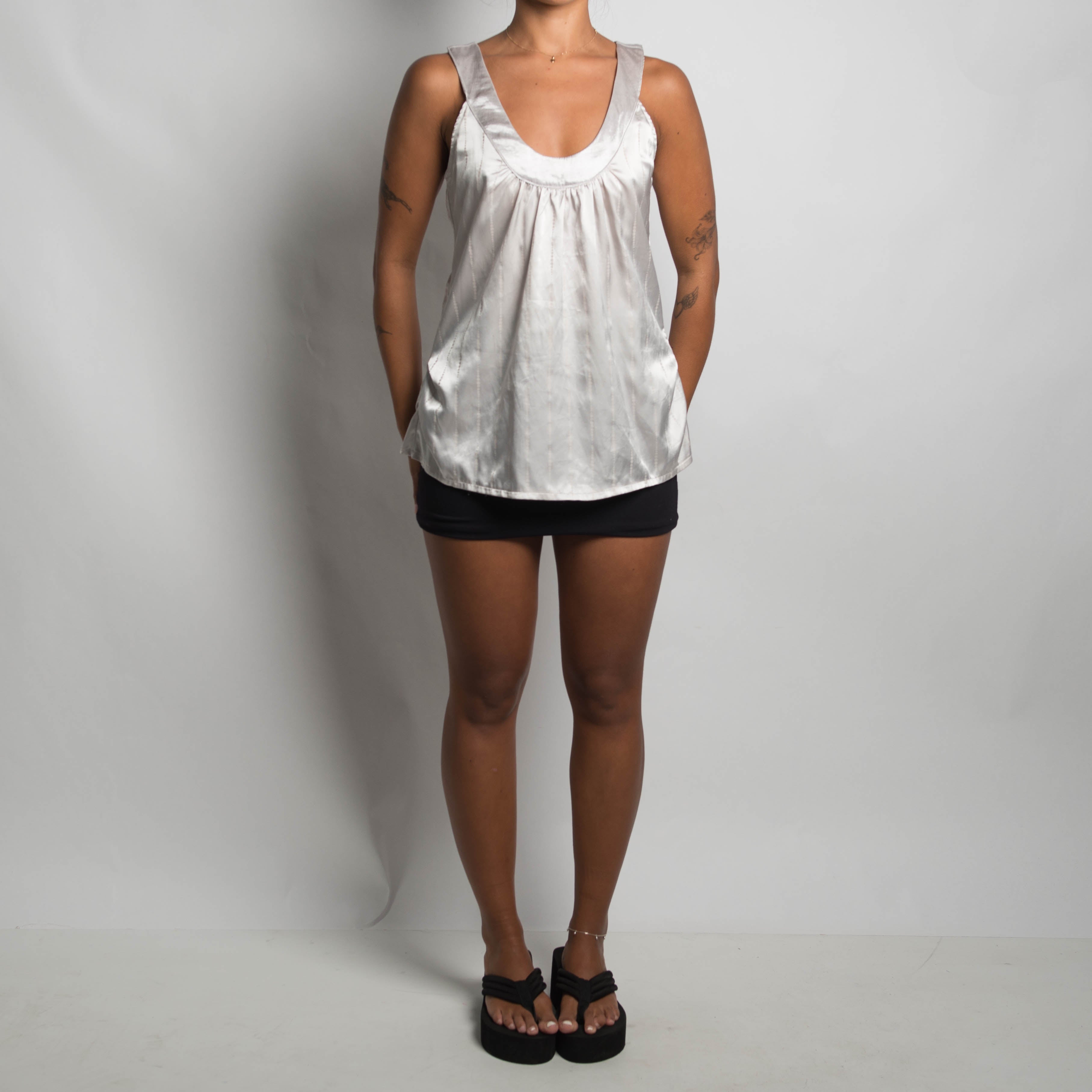 SILVER SCOOP NECK TANK