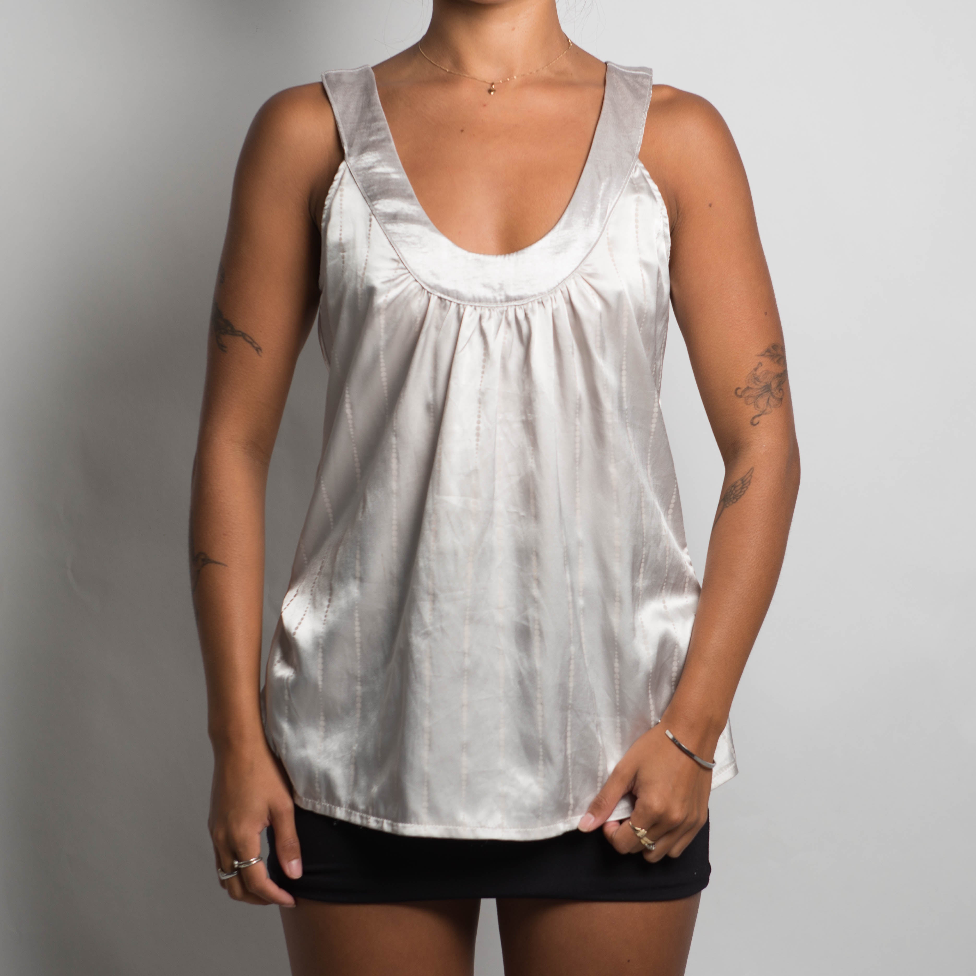 SILVER SCOOP NECK TANK