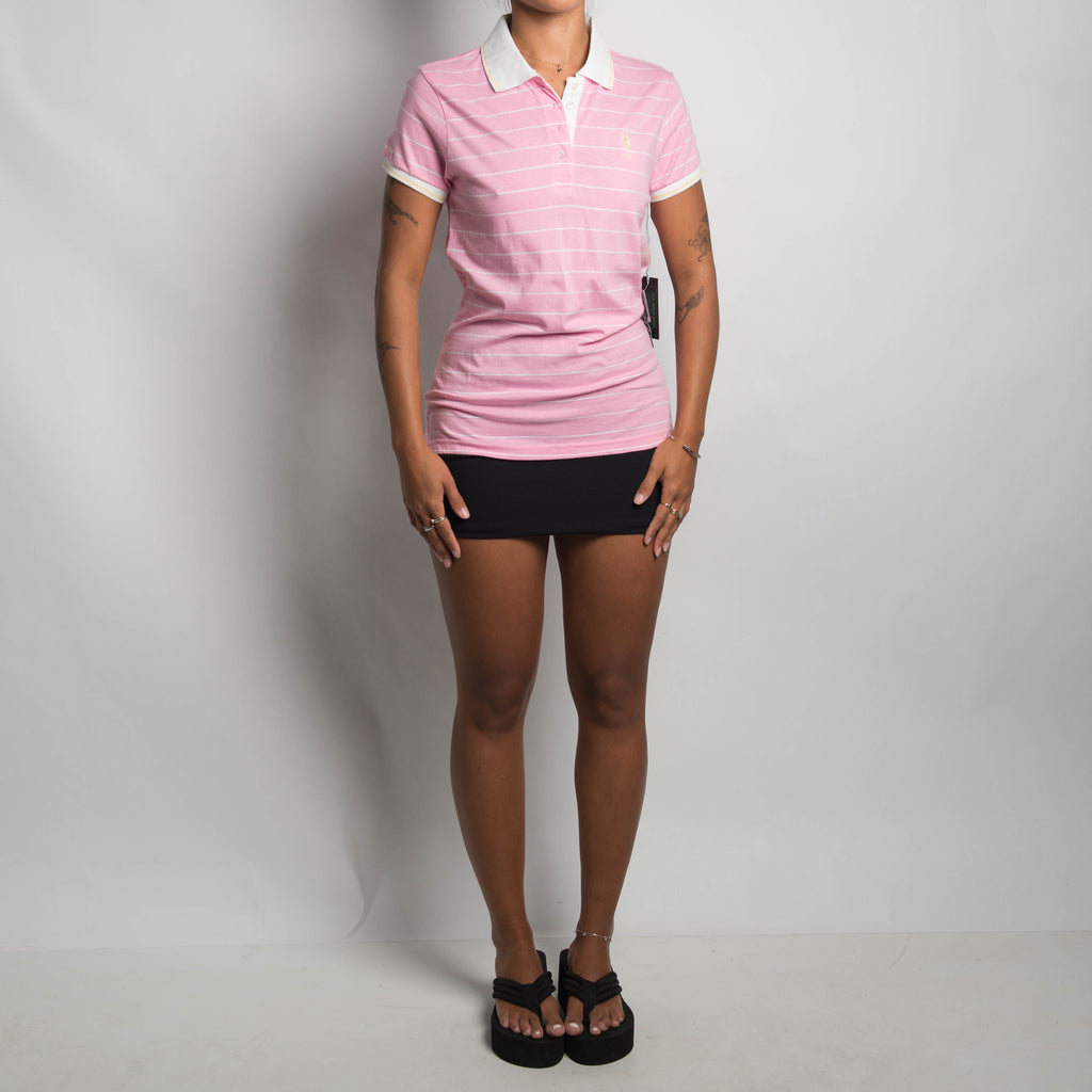 PINK STRIPE POLO SHIRT