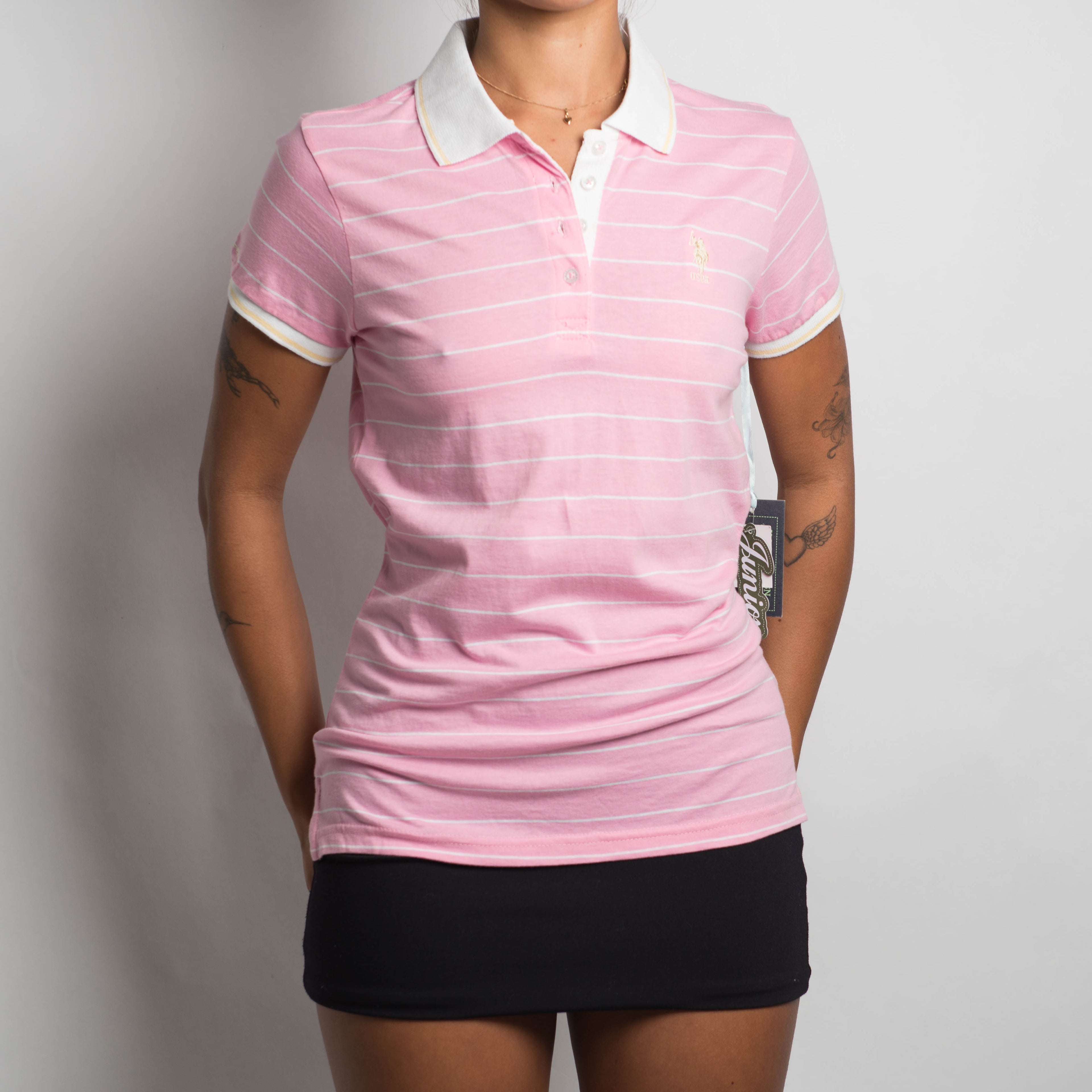 PINK STRIPE POLO SHIRT