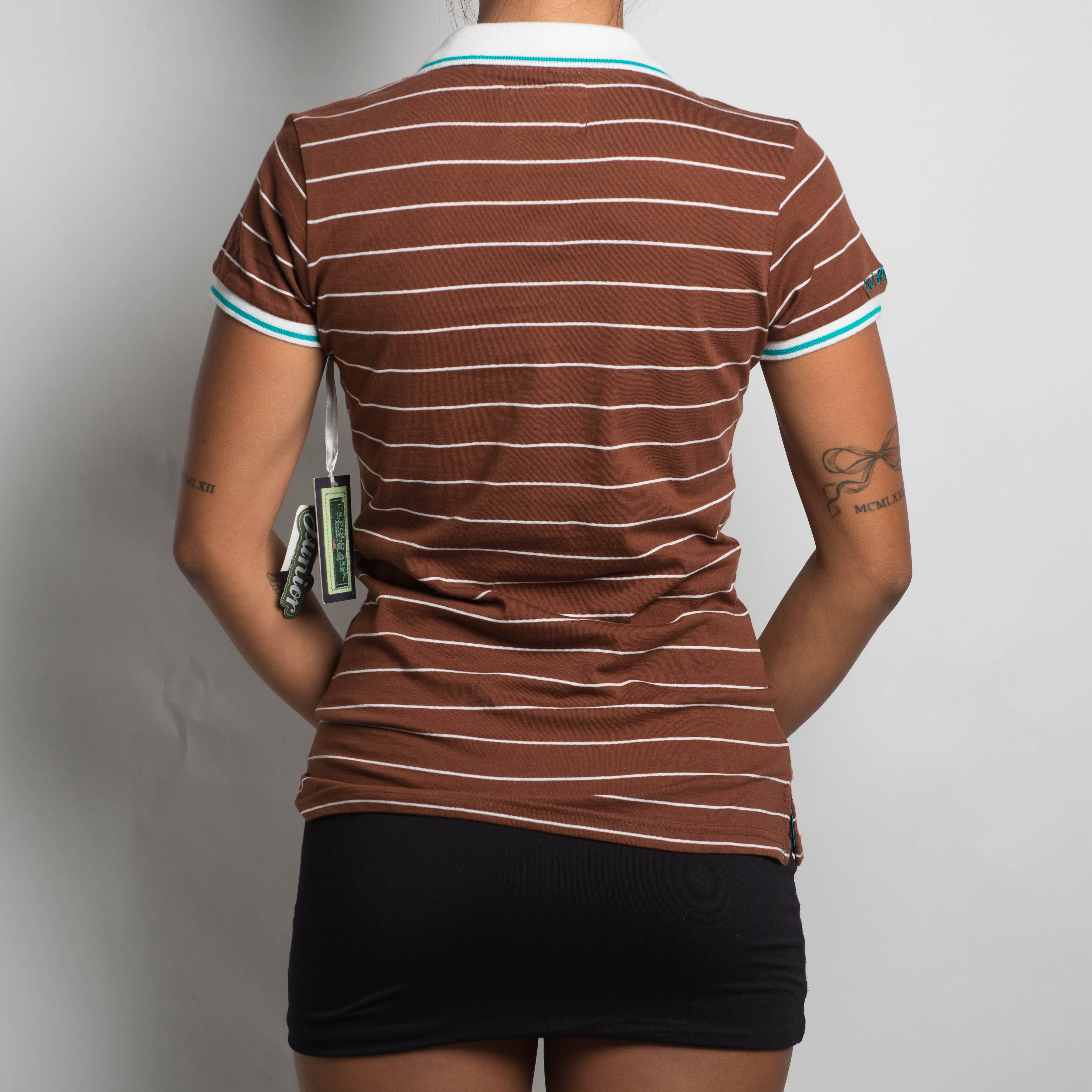 BROWN STRIPE POLO SHIRT