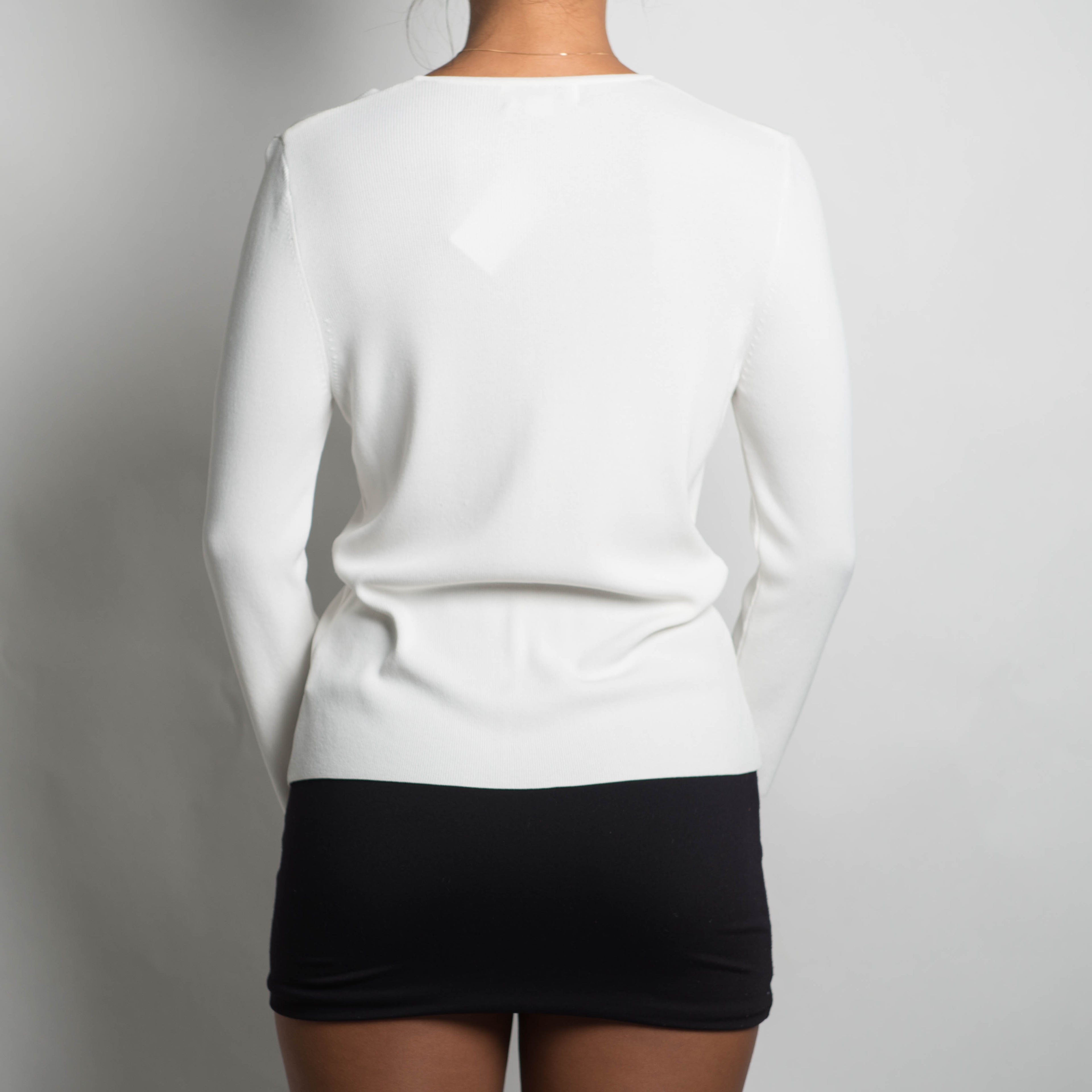 WHITE BUTTON FRONT CARDIGAN