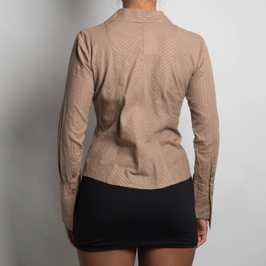 BROWN STRIPE BLOUSE