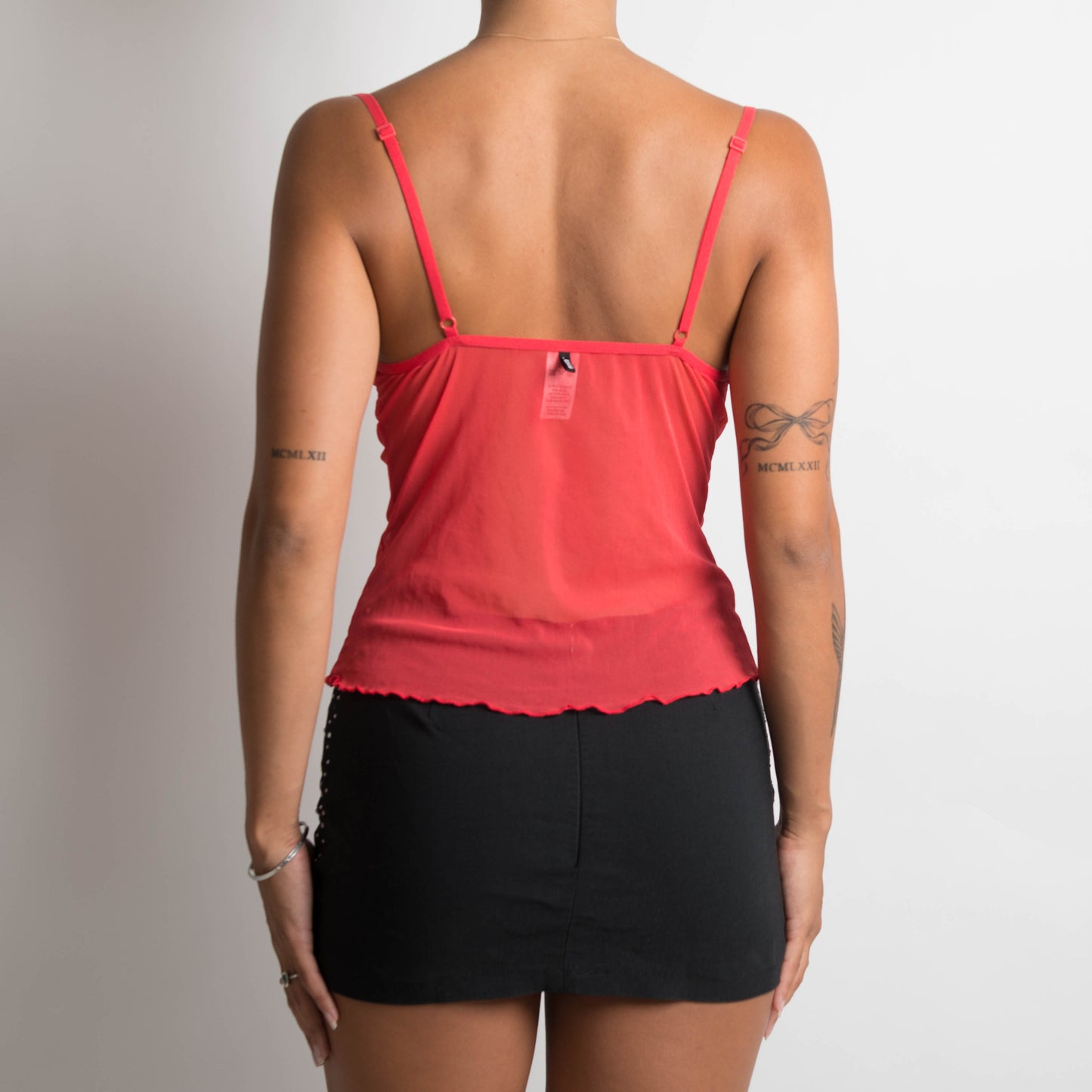 PINK/RED MESH CAMISOLE