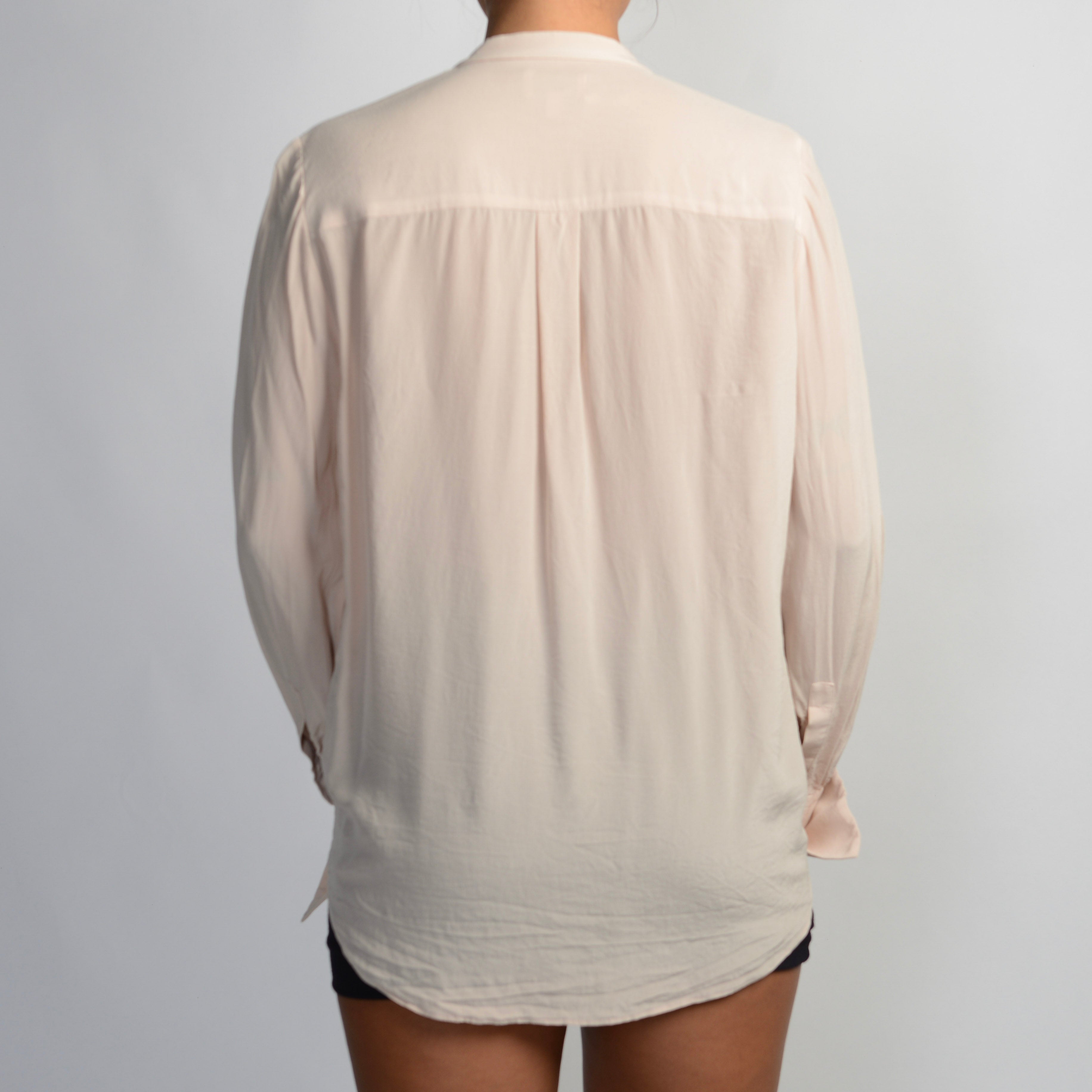 NUDE SILK BLOUSE