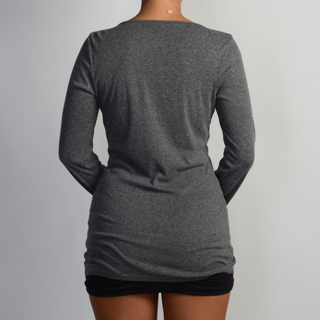 CHARCOAL LONGLINE CARDIGAN