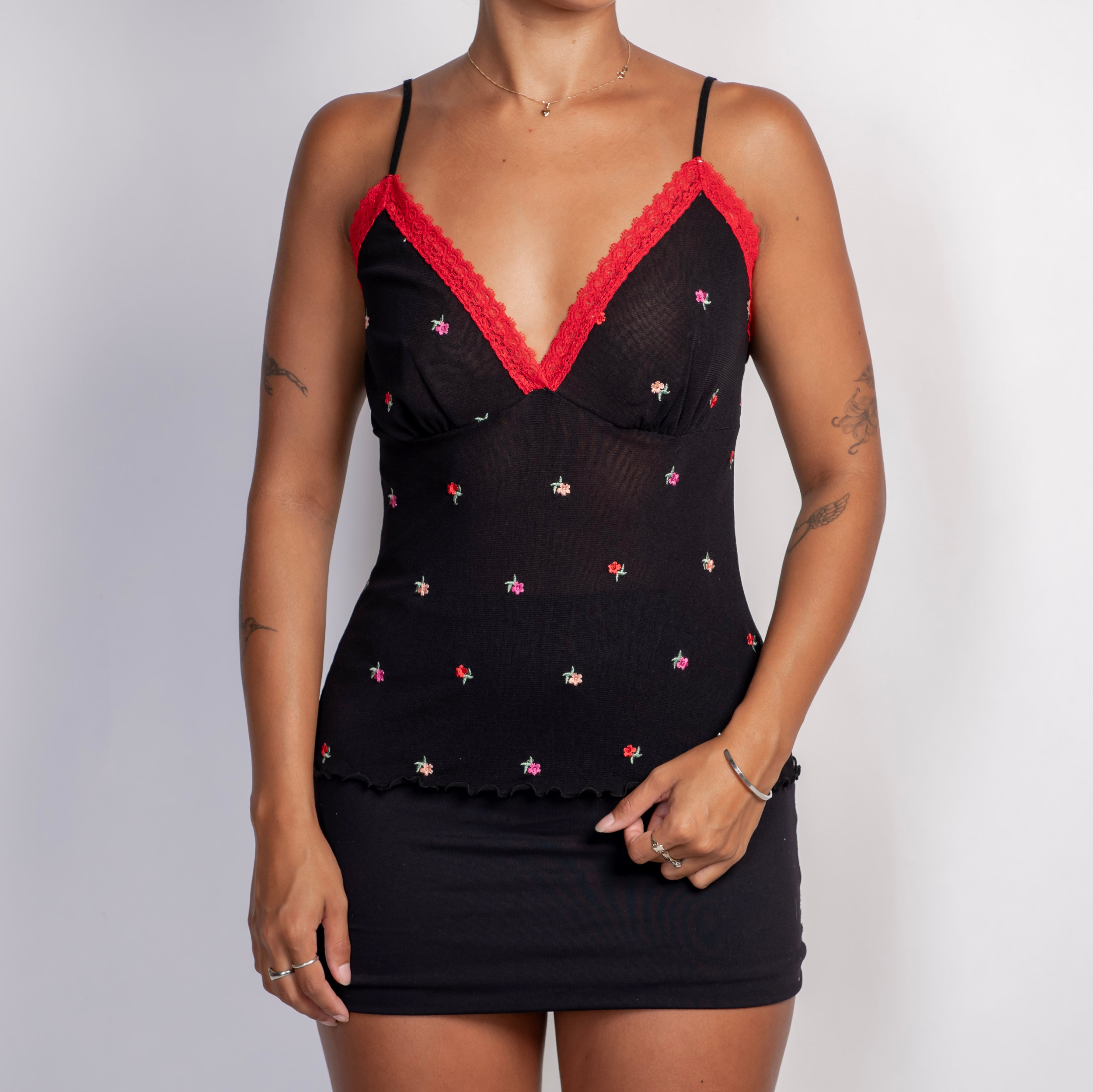 FLORAL MESH CAMISOLE